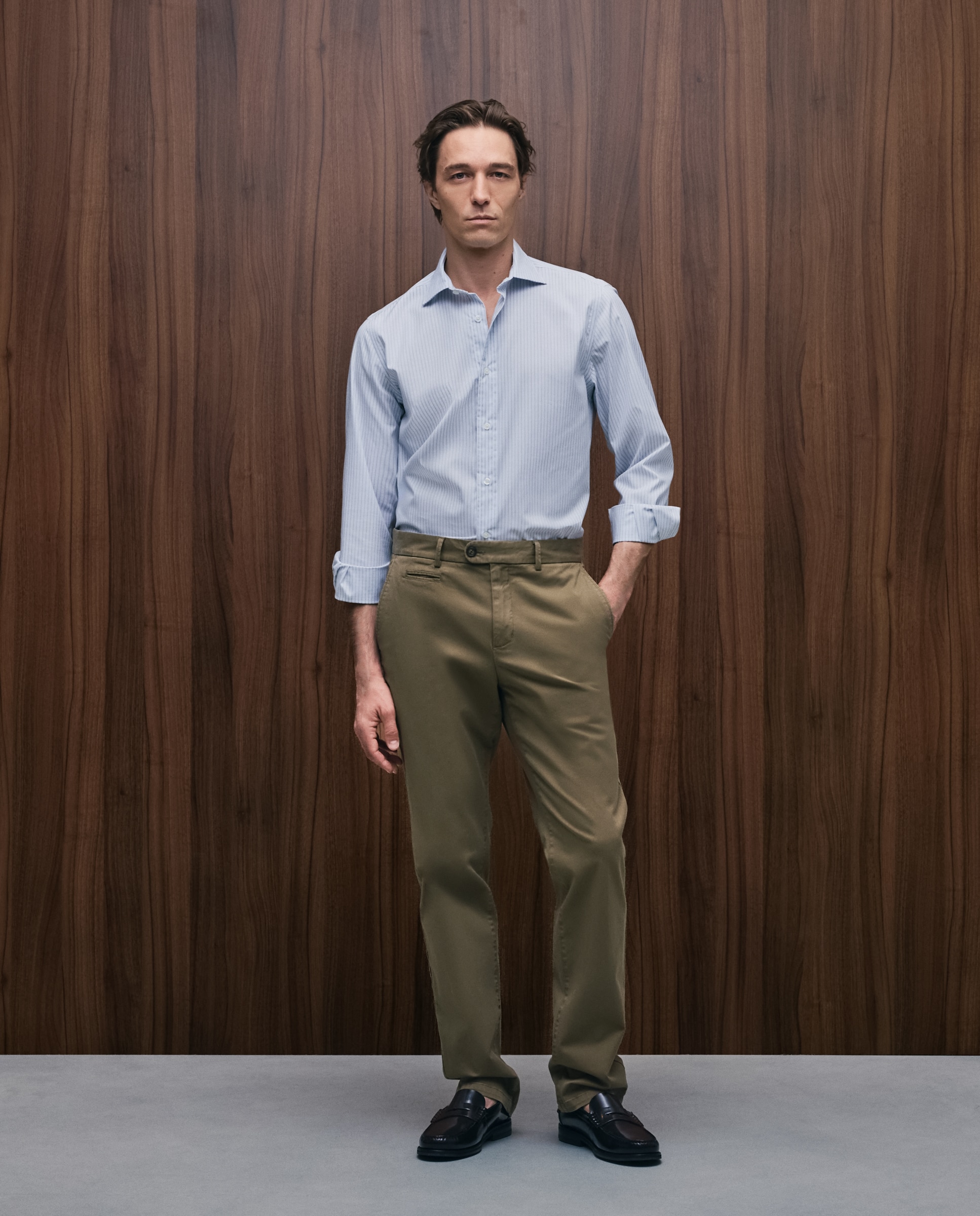 Camisa sport hombre manga larga - Emidio Tucci - Kaki Kaki-2