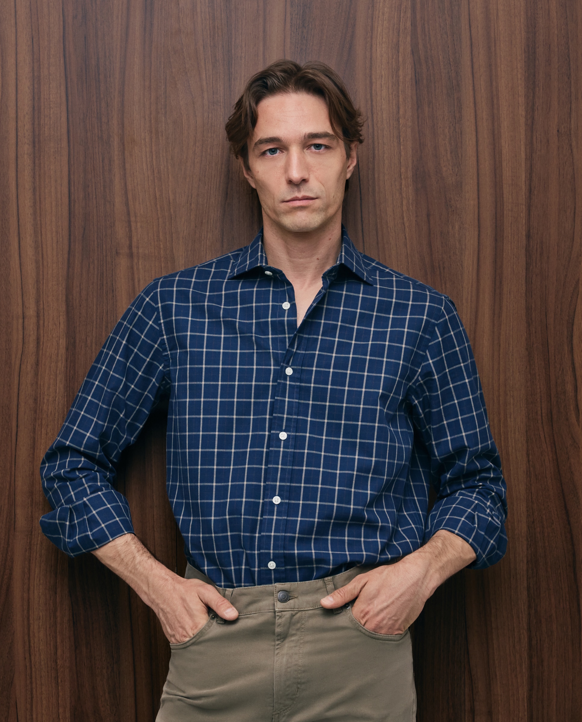 Camisa sport twill lav hombre - Emidio Tucci - Azul marino Azul marino-1