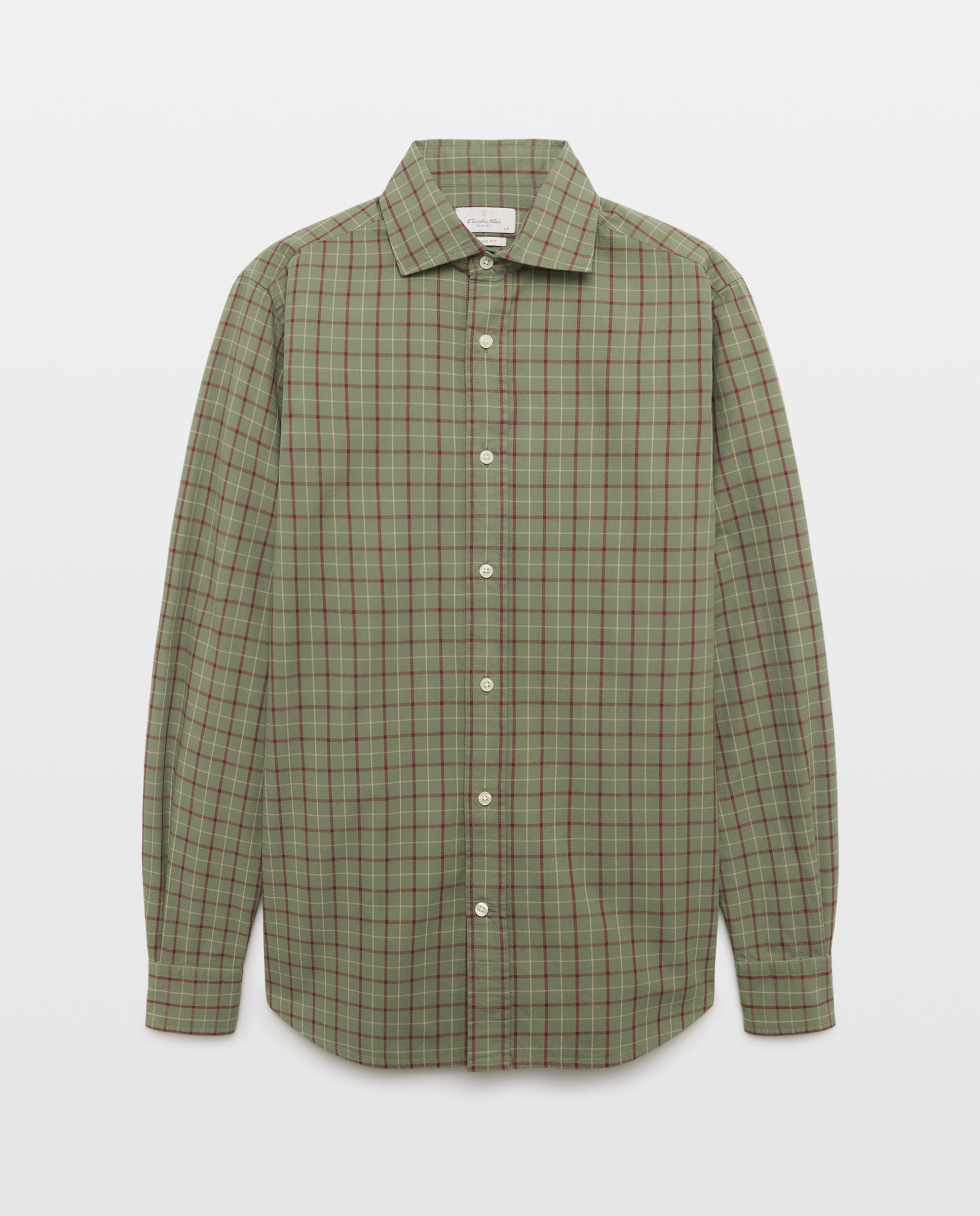 Camisa Casual de Sarja com Lavagem Verde-4