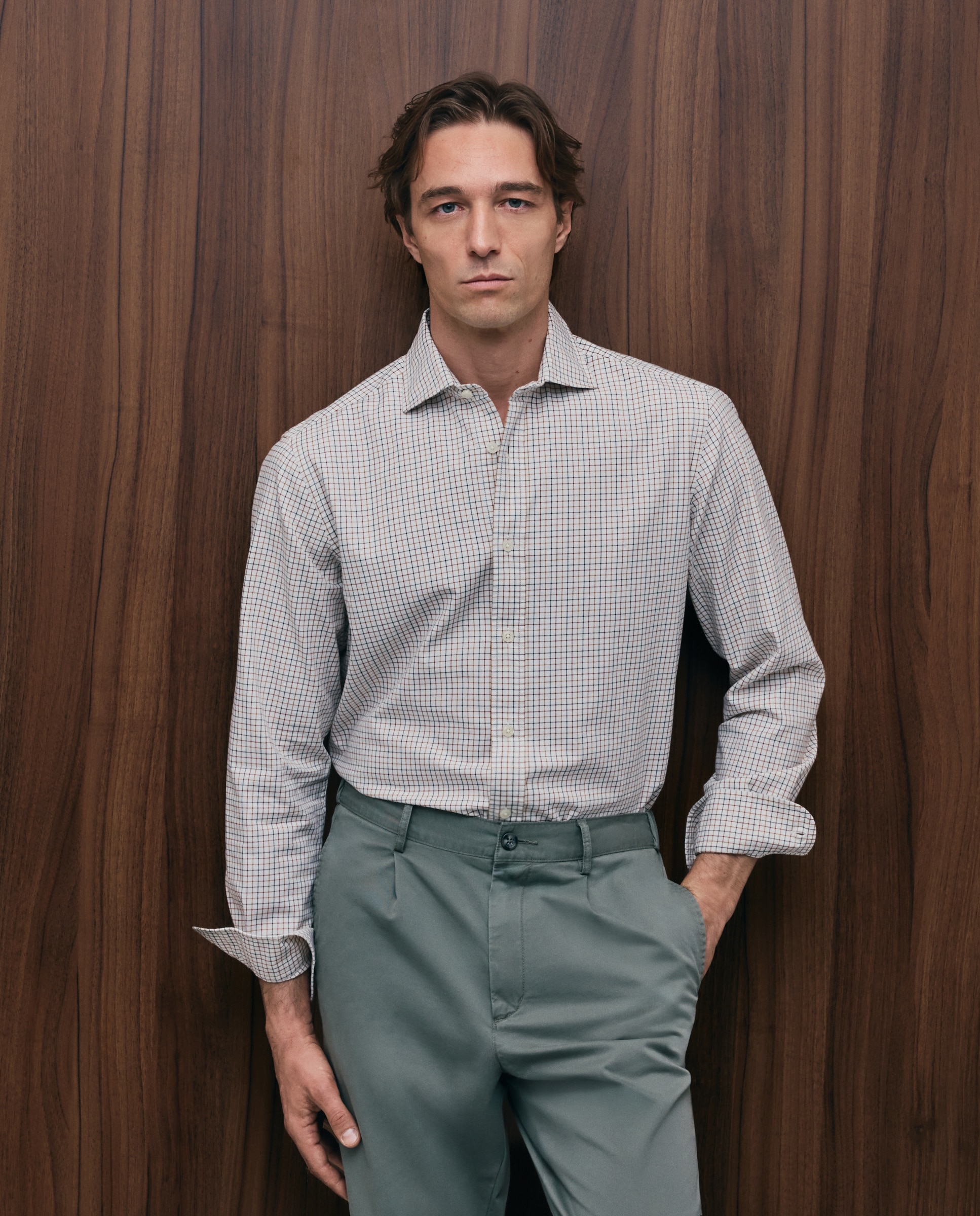 Camisa sport twill lav hombre - Emidio Tucci - Beige Beige-1
