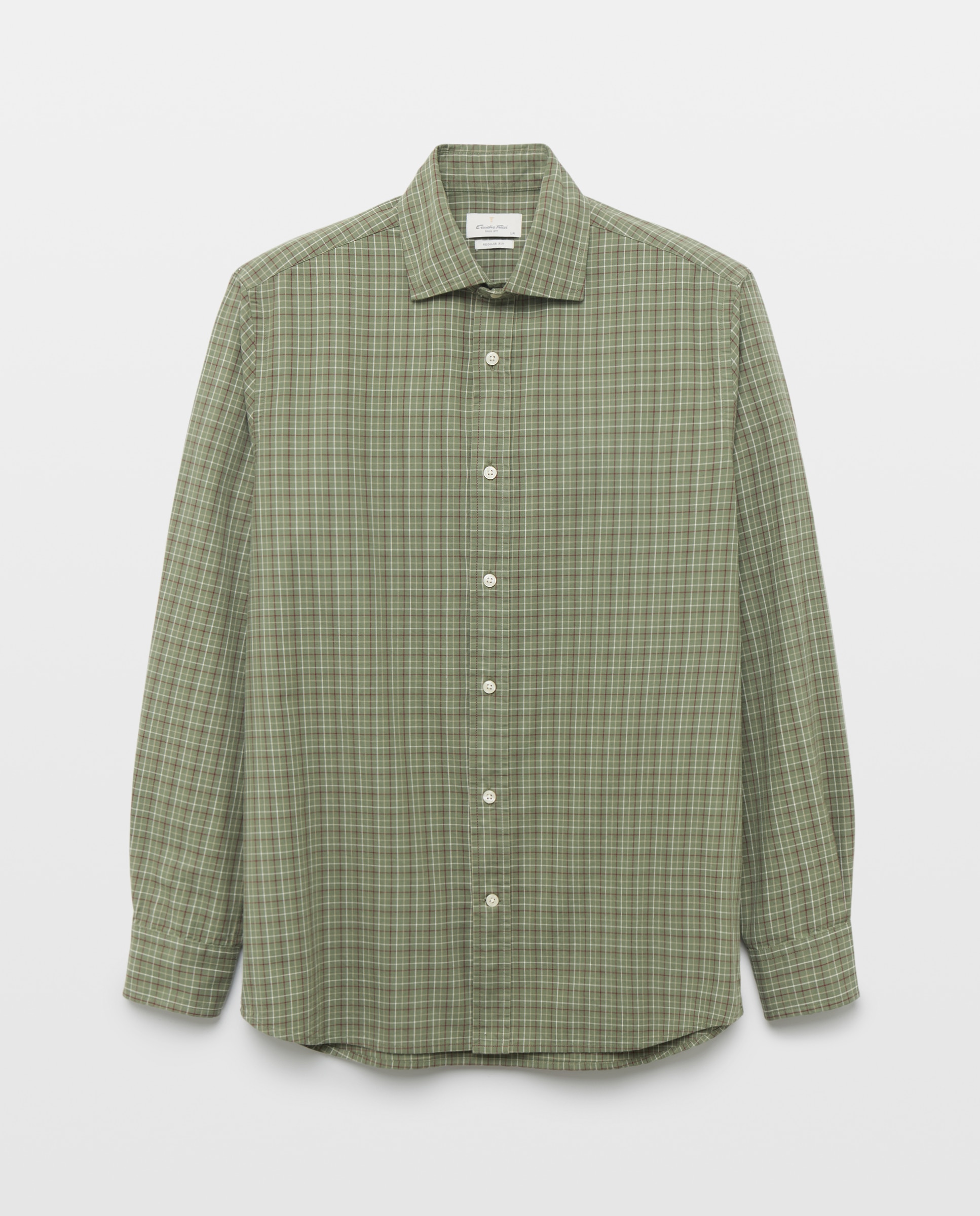 Camisa Casual de Sarja com Lavagem Verde-4