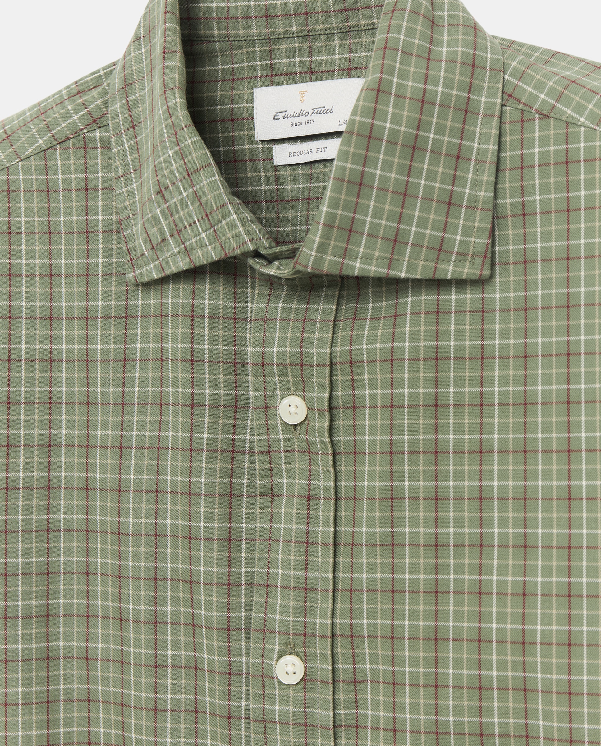 Camisa Casual de Sarja com Lavagem Verde-5