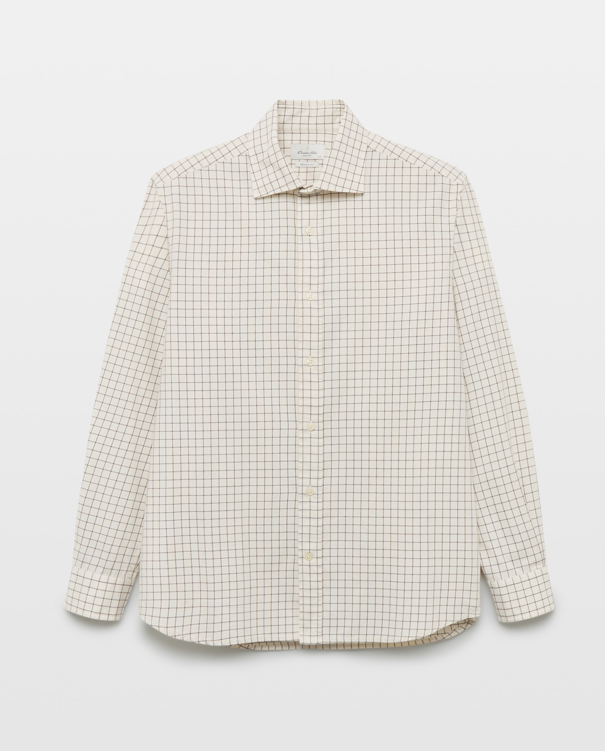 Camisa sport twill lavado 100% algodón regular fit - Emidio Tucci - Marrón Marrón-4