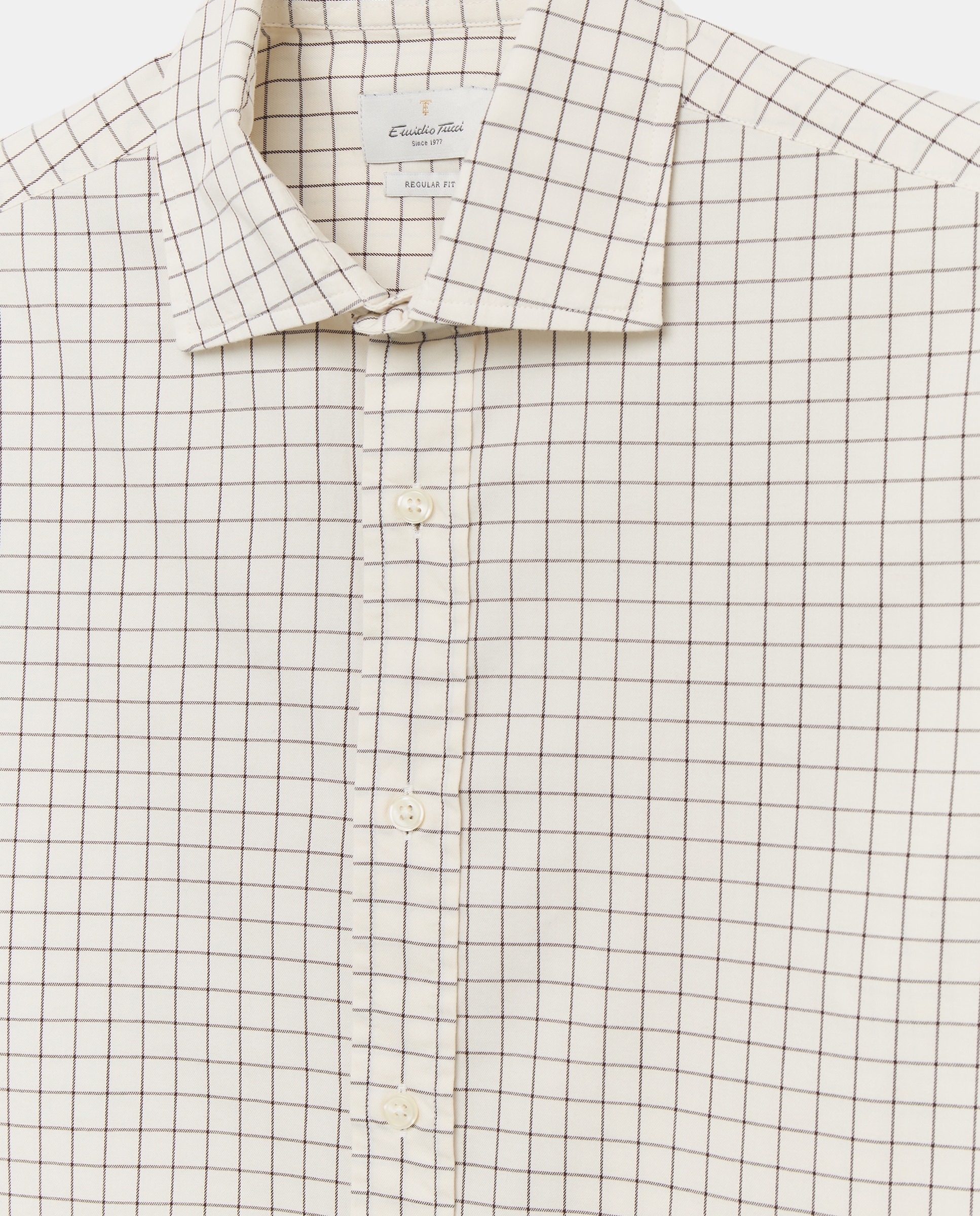 Camisa sport twill lavado 100% algodón regular fit - Emidio Tucci - Marrón Marrón-5