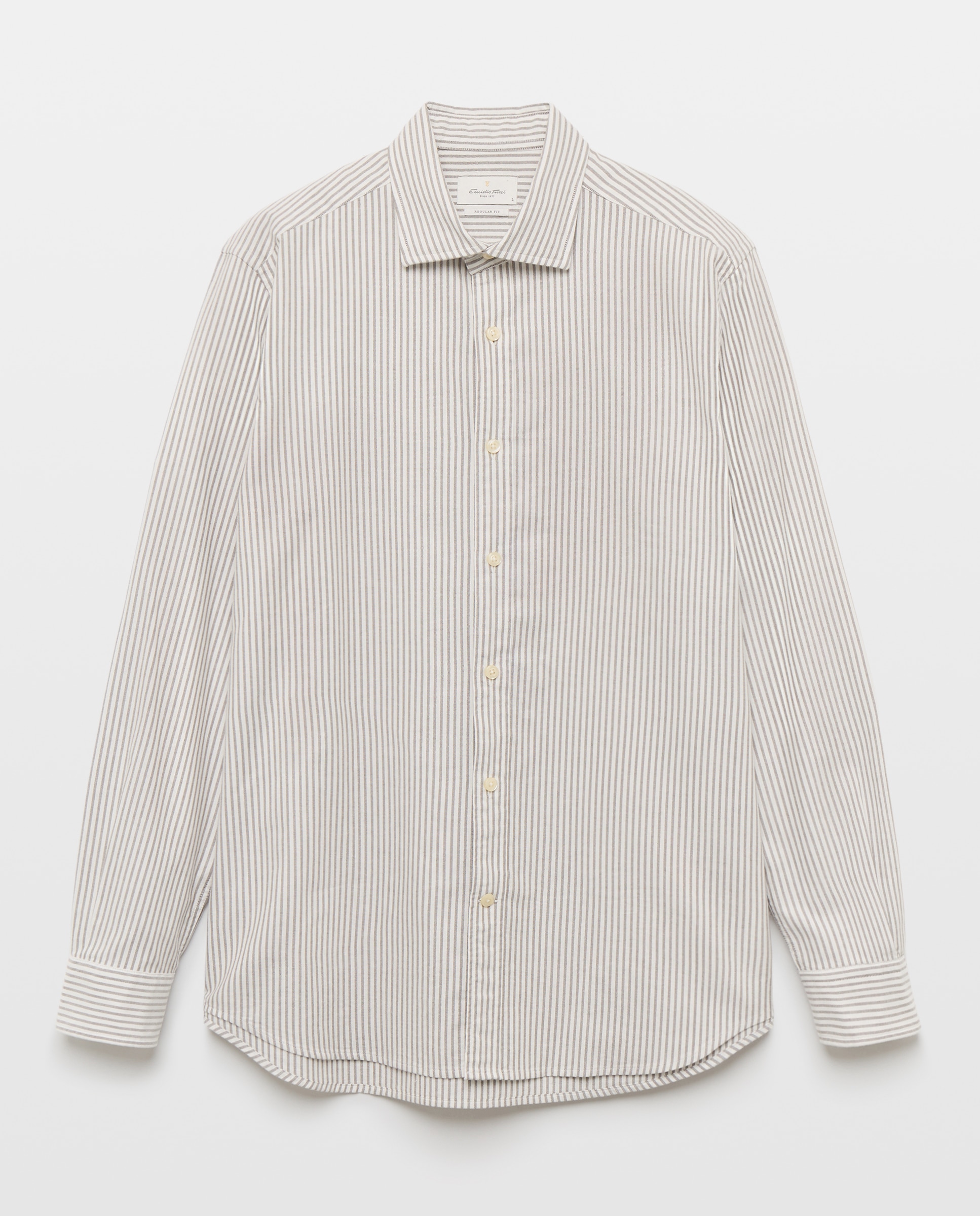 Camisa sport hombre m/l - Emidio Tucci - Marrón Marrón-4