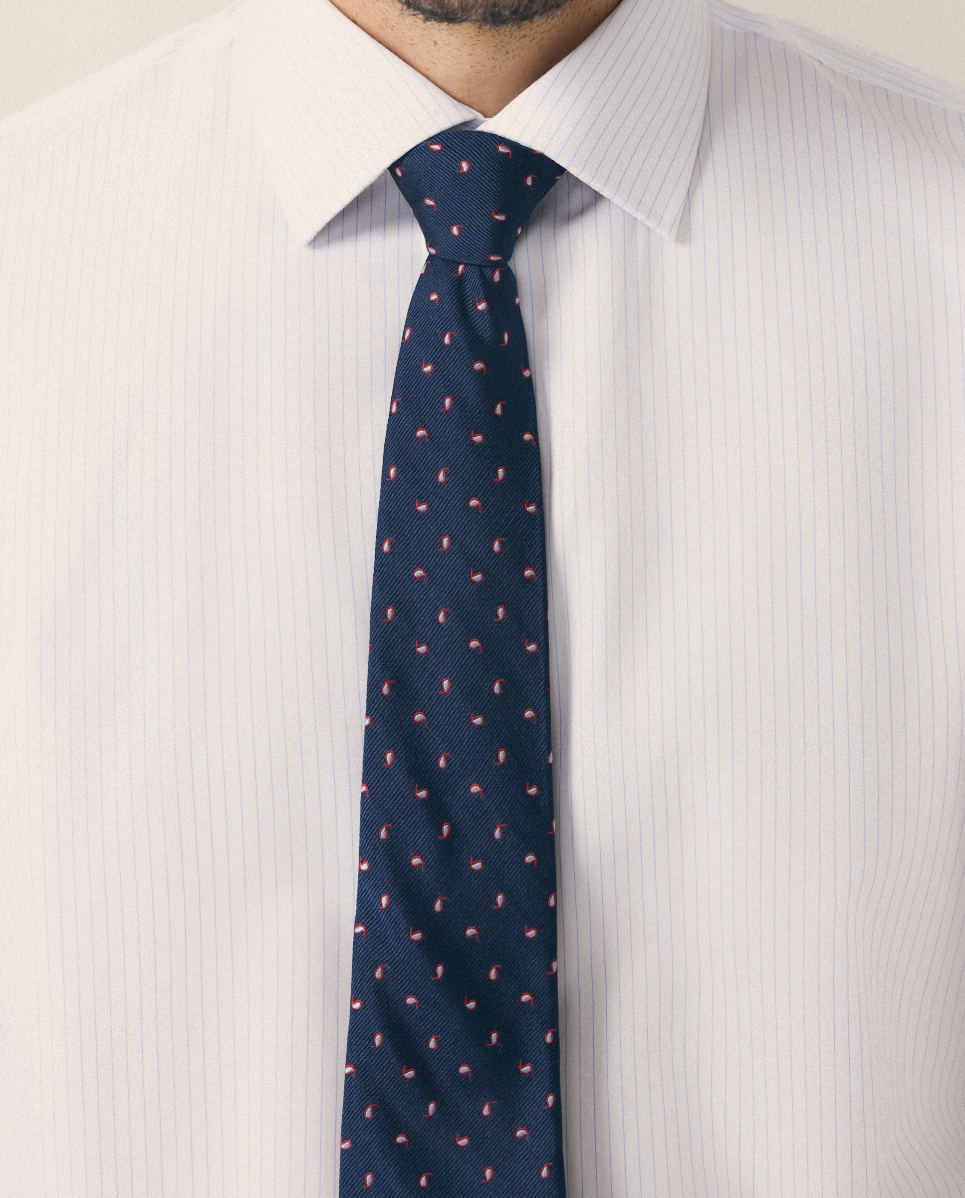 Camisa Formal de Algodão Egípcio com Manga Comprida Azul-4