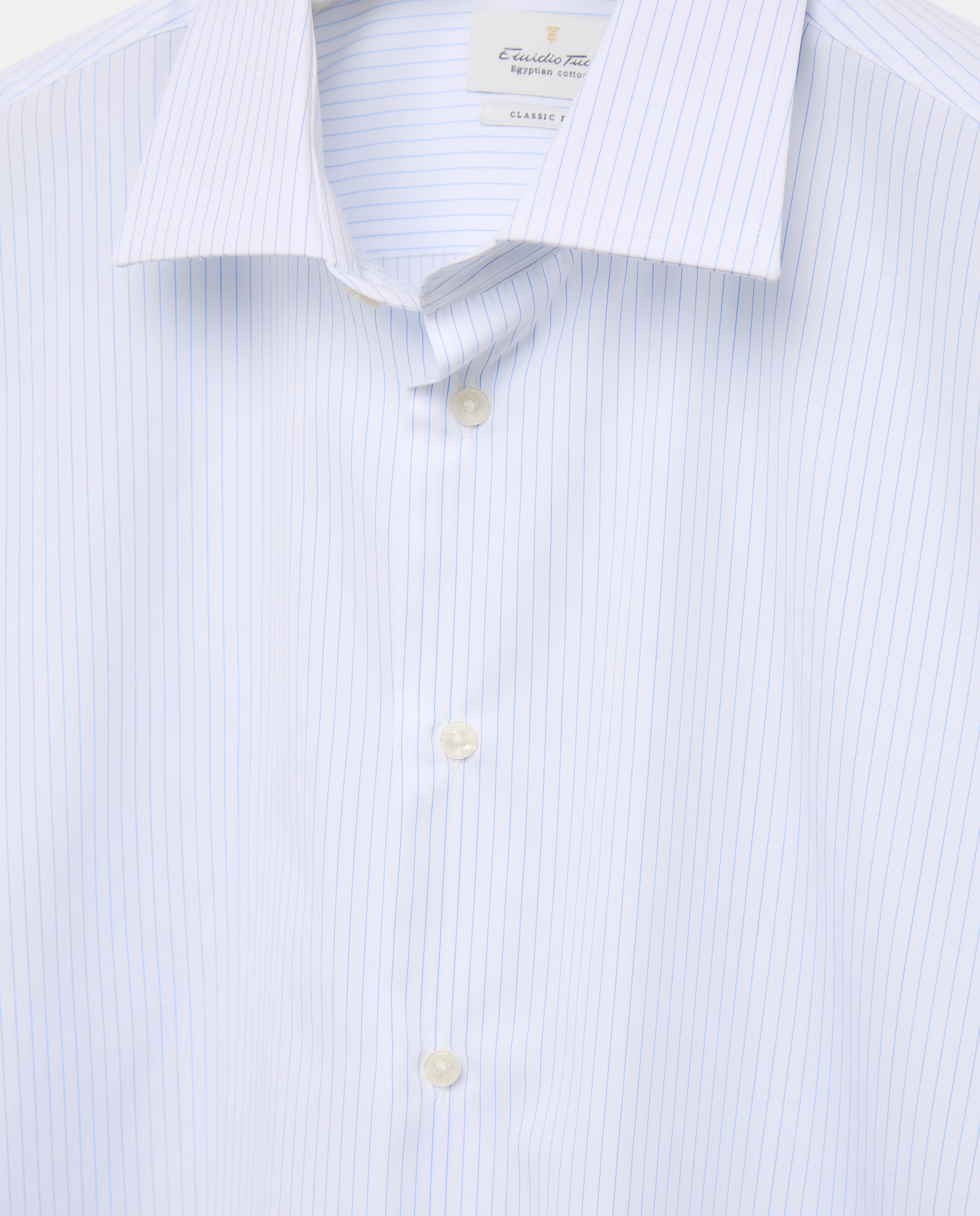 Camisa Formal de Algodão Egípcio com Manga Comprida Azul-6