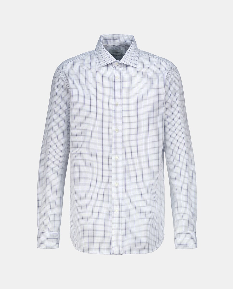 Camisa Casual de Manga Comprida Azul-5