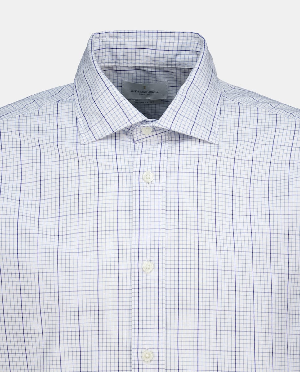 Camisa Casual de Manga Comprida Azul-6