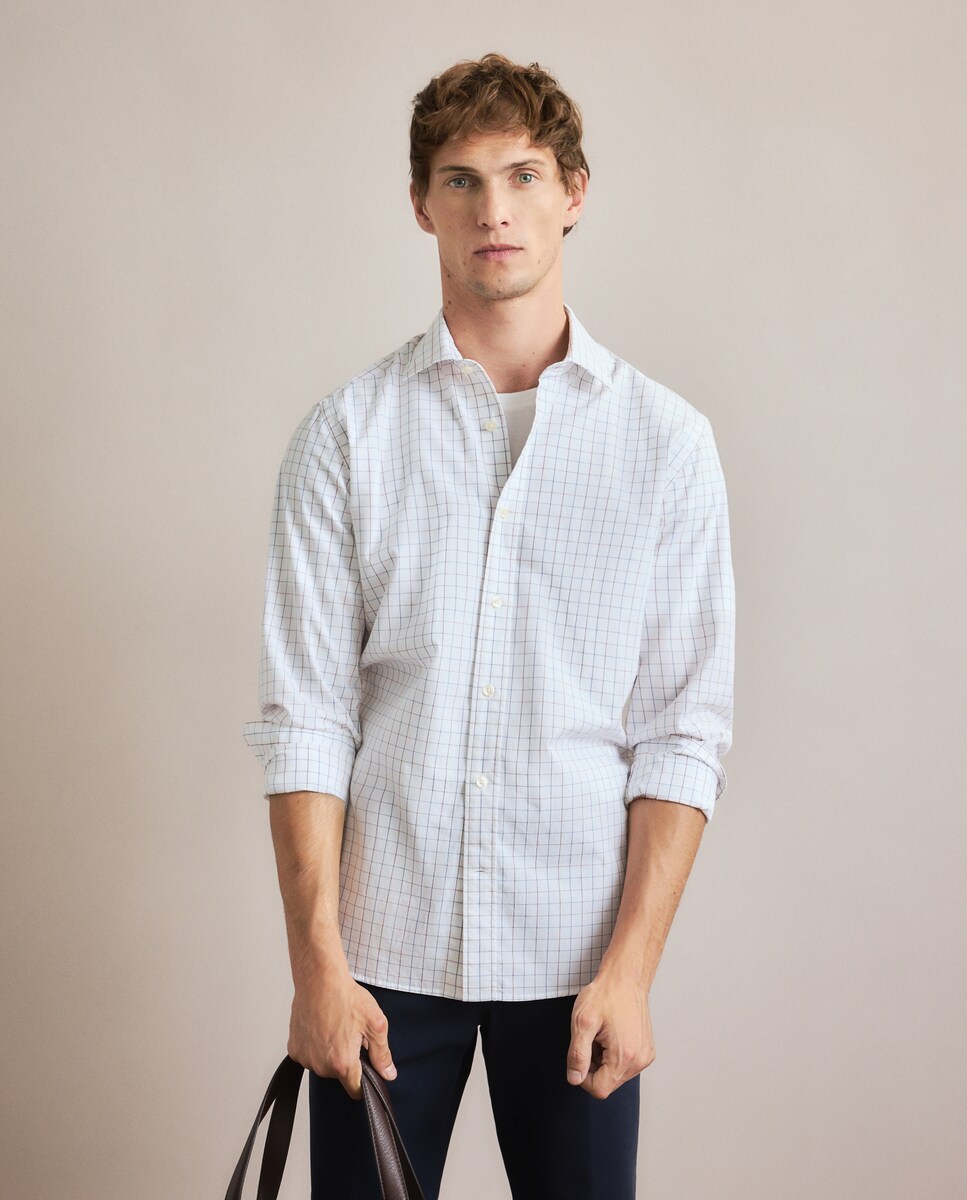 Camisa Casual de Manga Comprida Vermelho/Grená-2