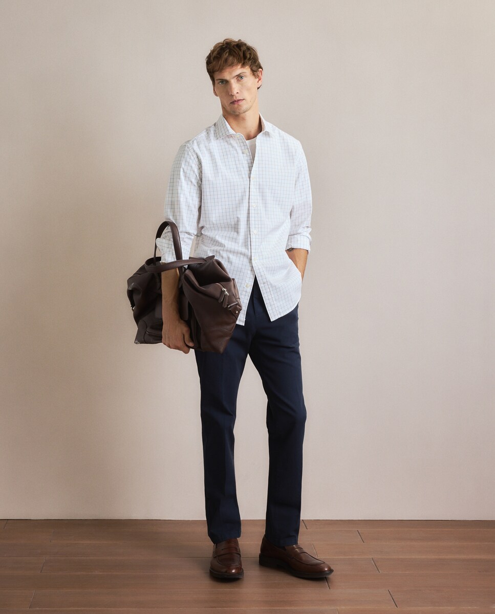 Camisa Casual de Manga Comprida Vermelho/Grená-3