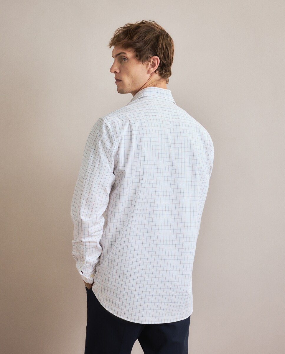 Camisa Casual de Manga Comprida Vermelho/Grená-4