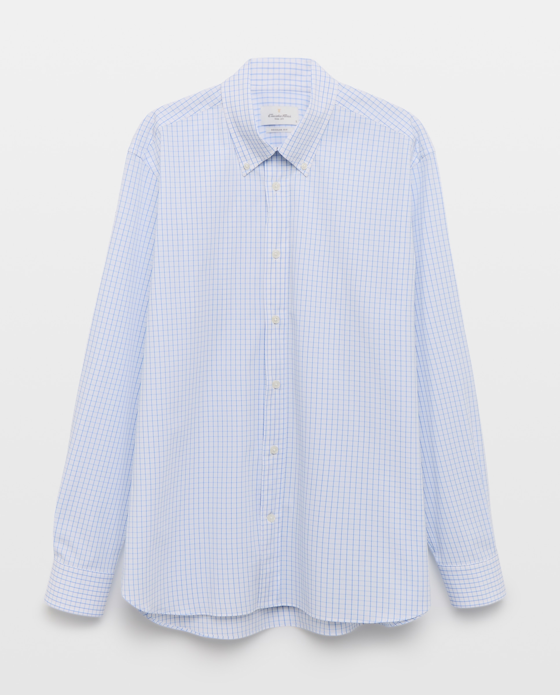 Camisa sport hombre algodon elastano manga larga - Emidio Tucci - Azul claro Azul claro-4
