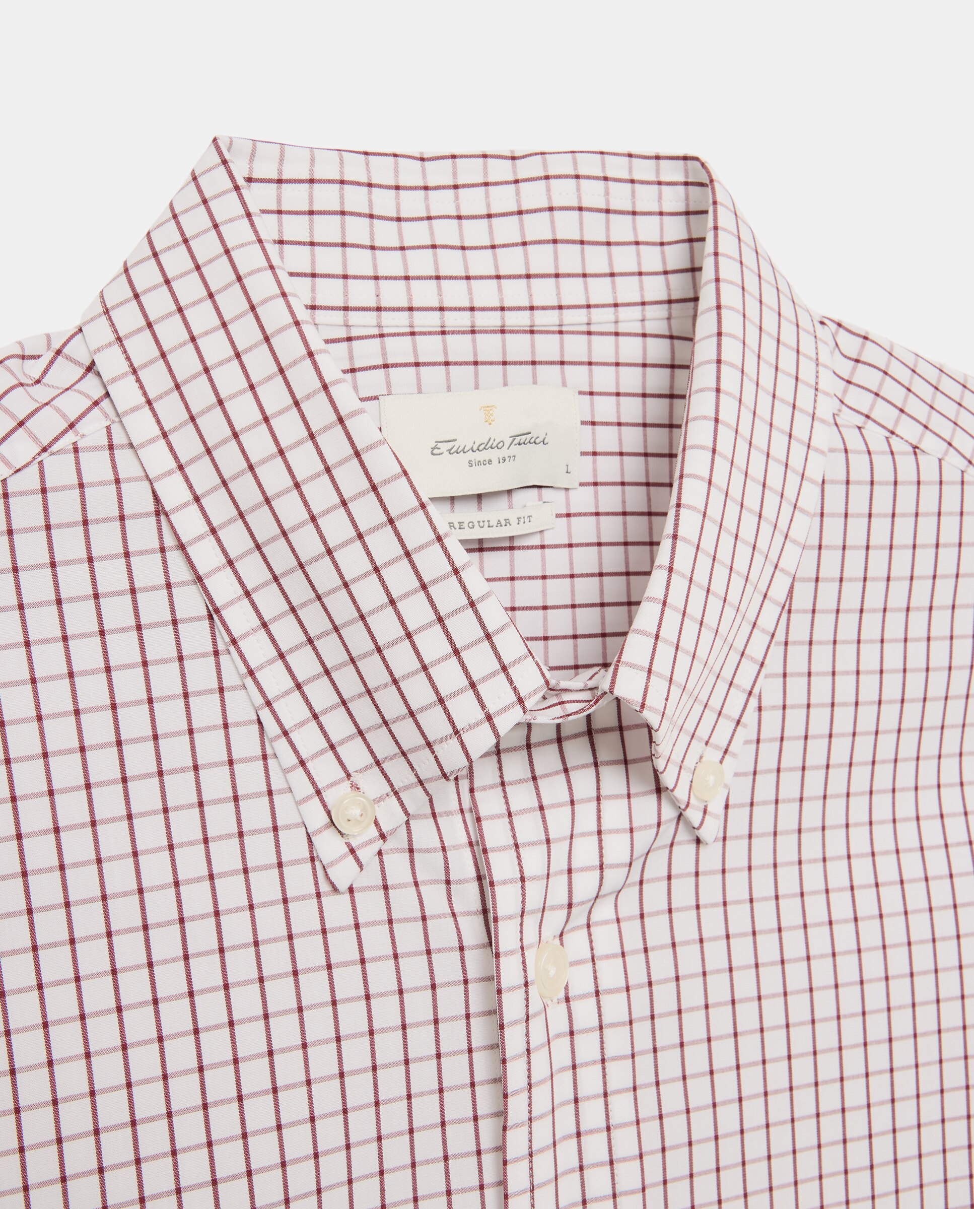 Camisa Casual de Manga Comprida Grená-5