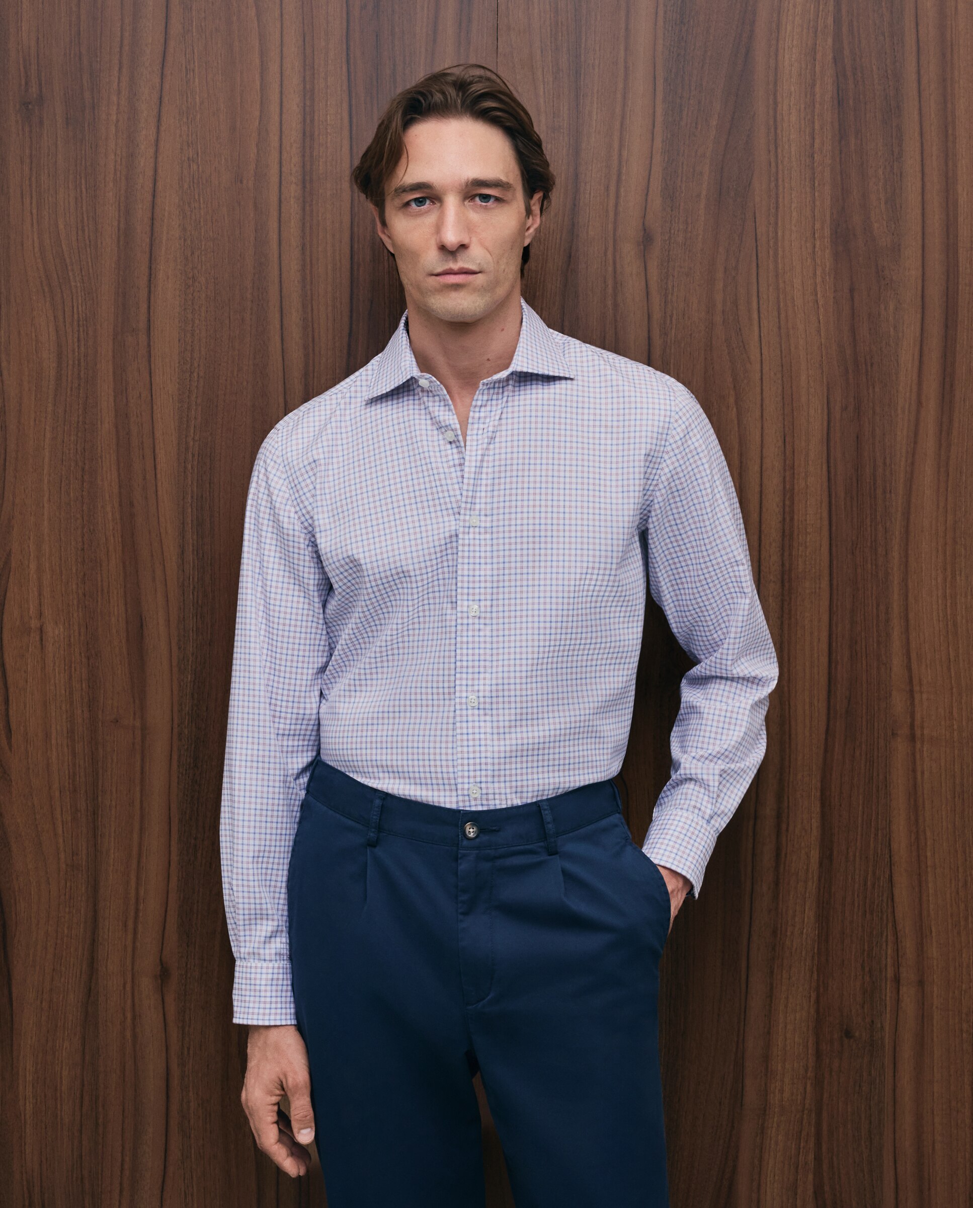 Imagen 0 de Camisa sport hombre manga larga Granate