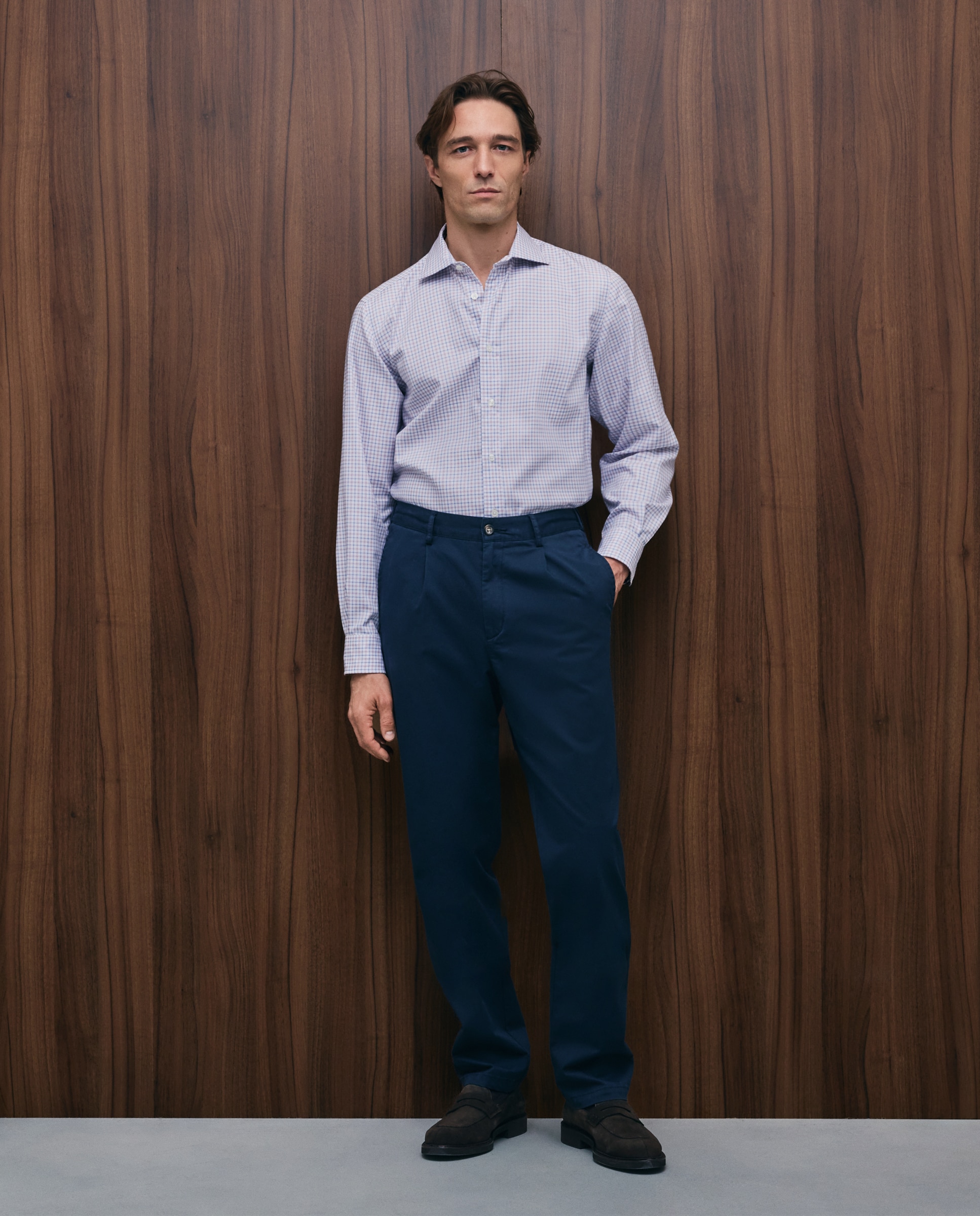 Camisa sport hombre manga larga - Emidio Tucci - Granate Granate-2