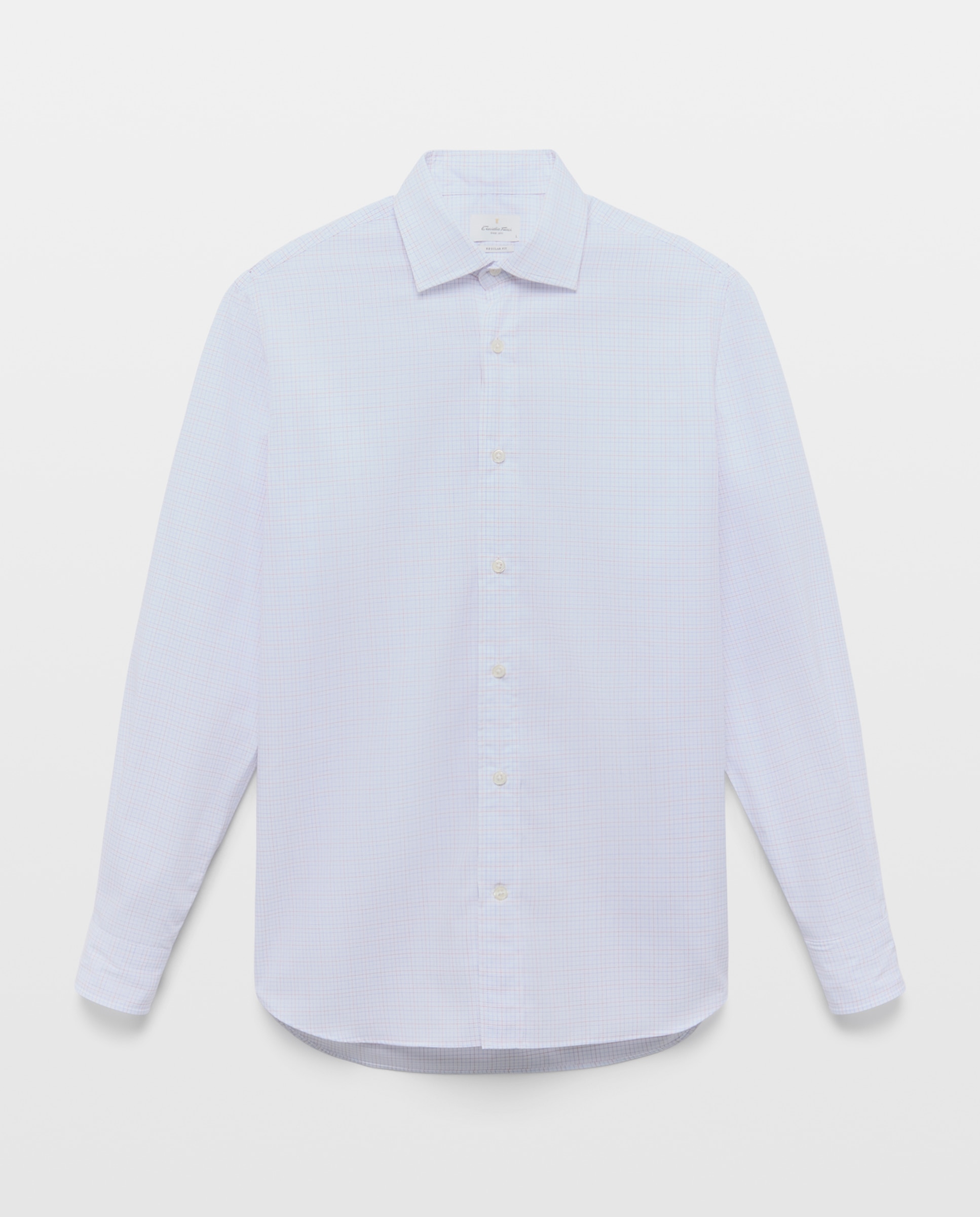 Camisa Casual de Manga Comprida Azul-4