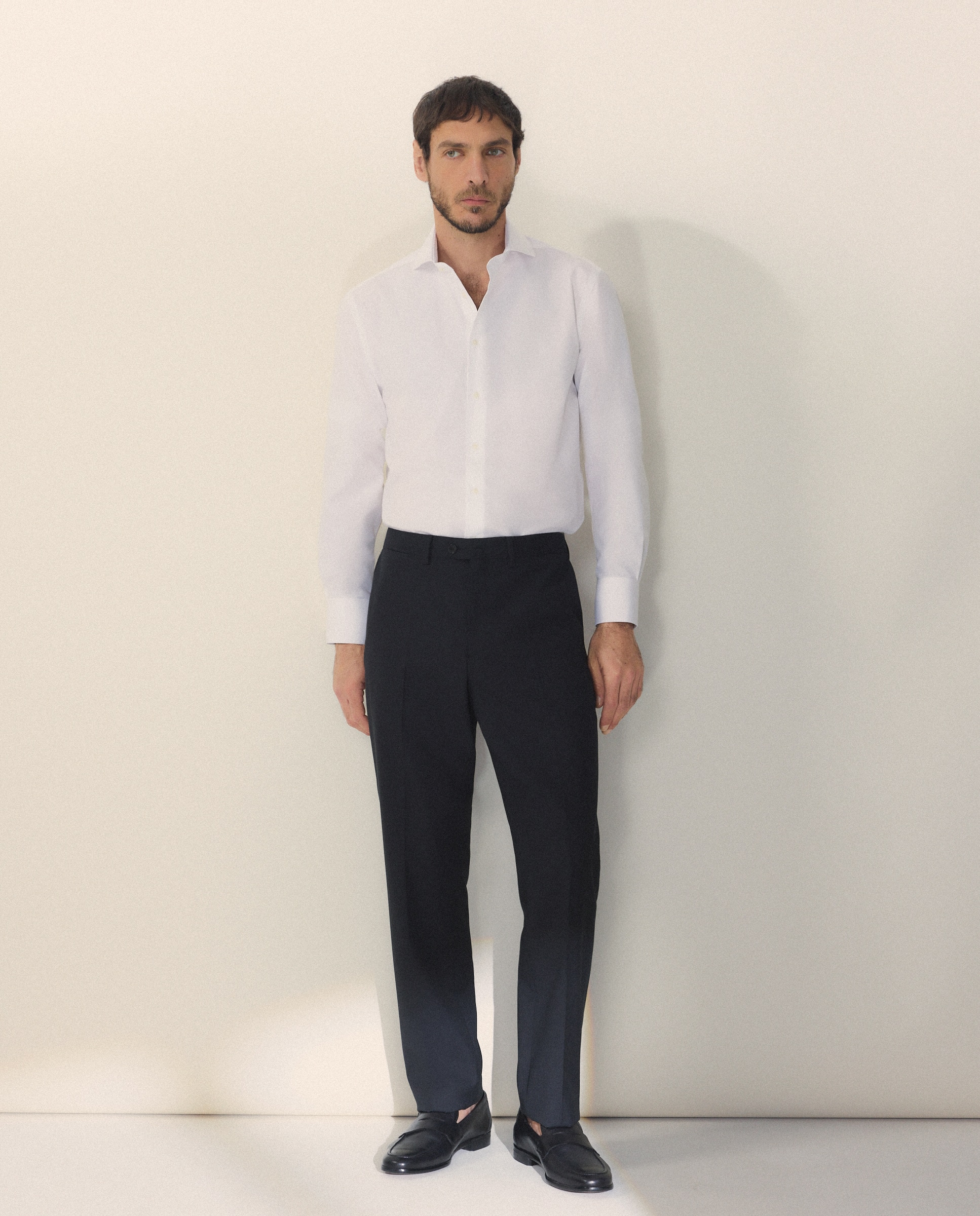 Camisa vestir 100% algodón non iron slim fit - Emidio Tucci - Blanco Blanco-2