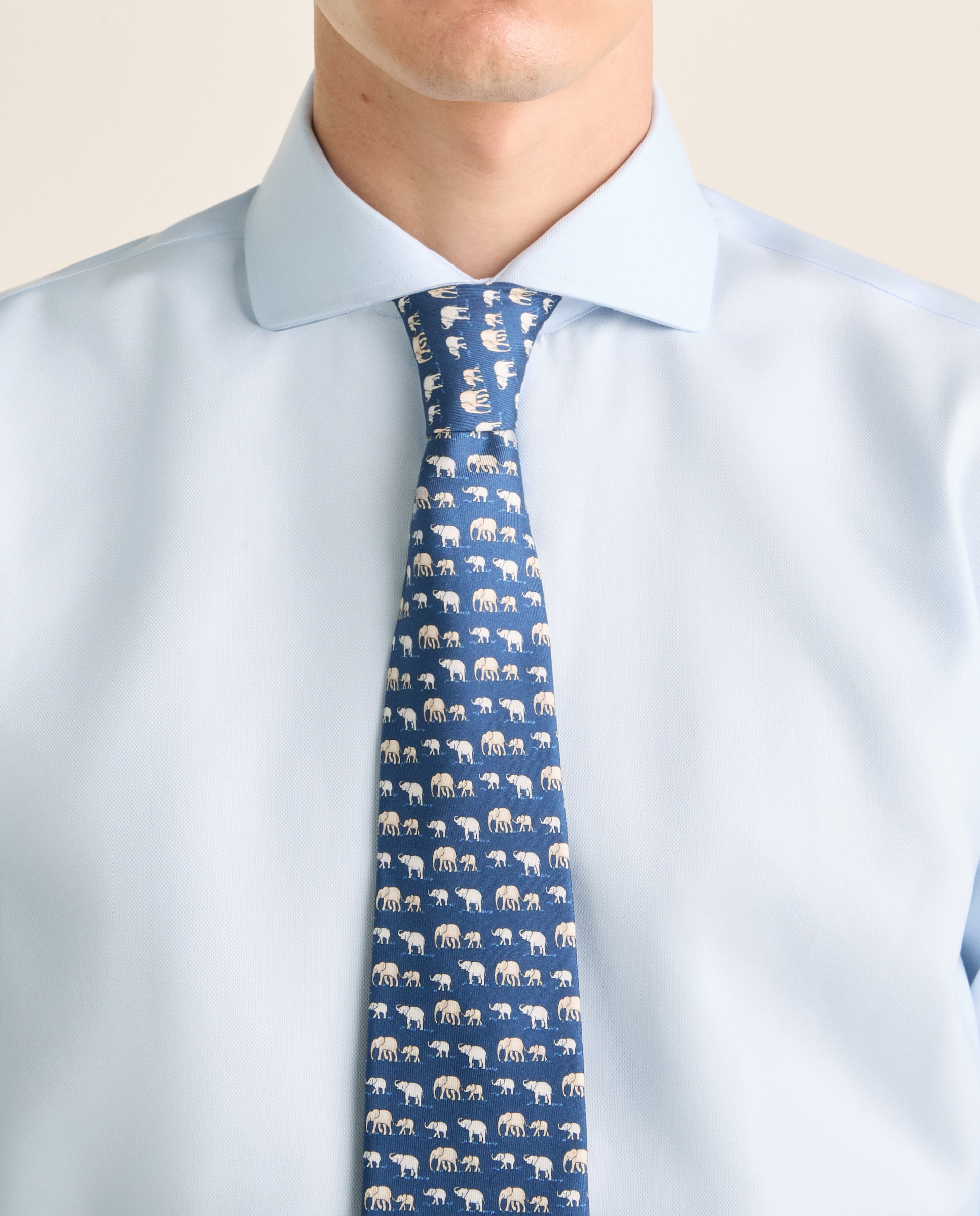 Camisa Clássica Slim Fit com Manga Comprida Azul-7