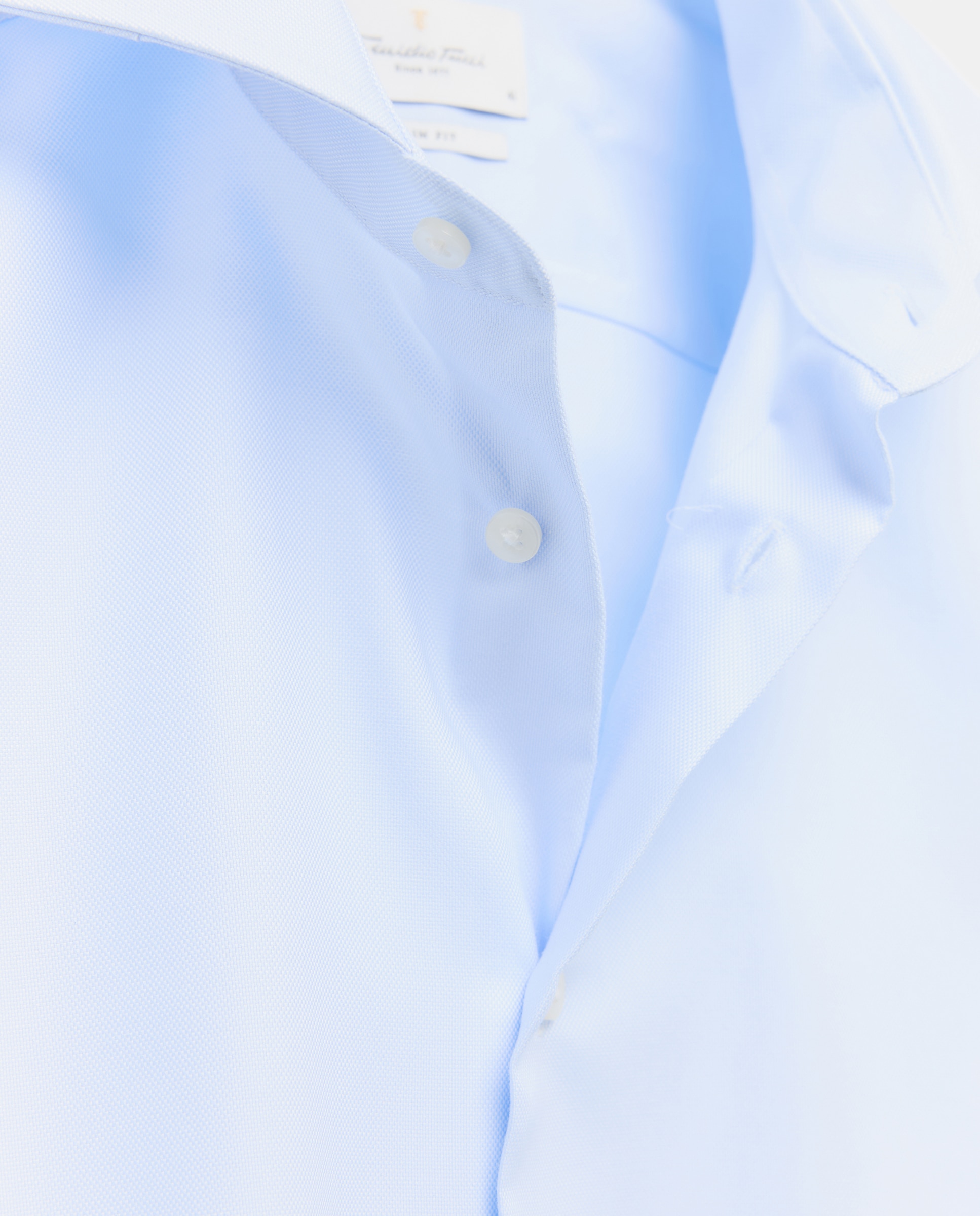 Camisa Clássica Slim Fit com Manga Comprida Azul-6