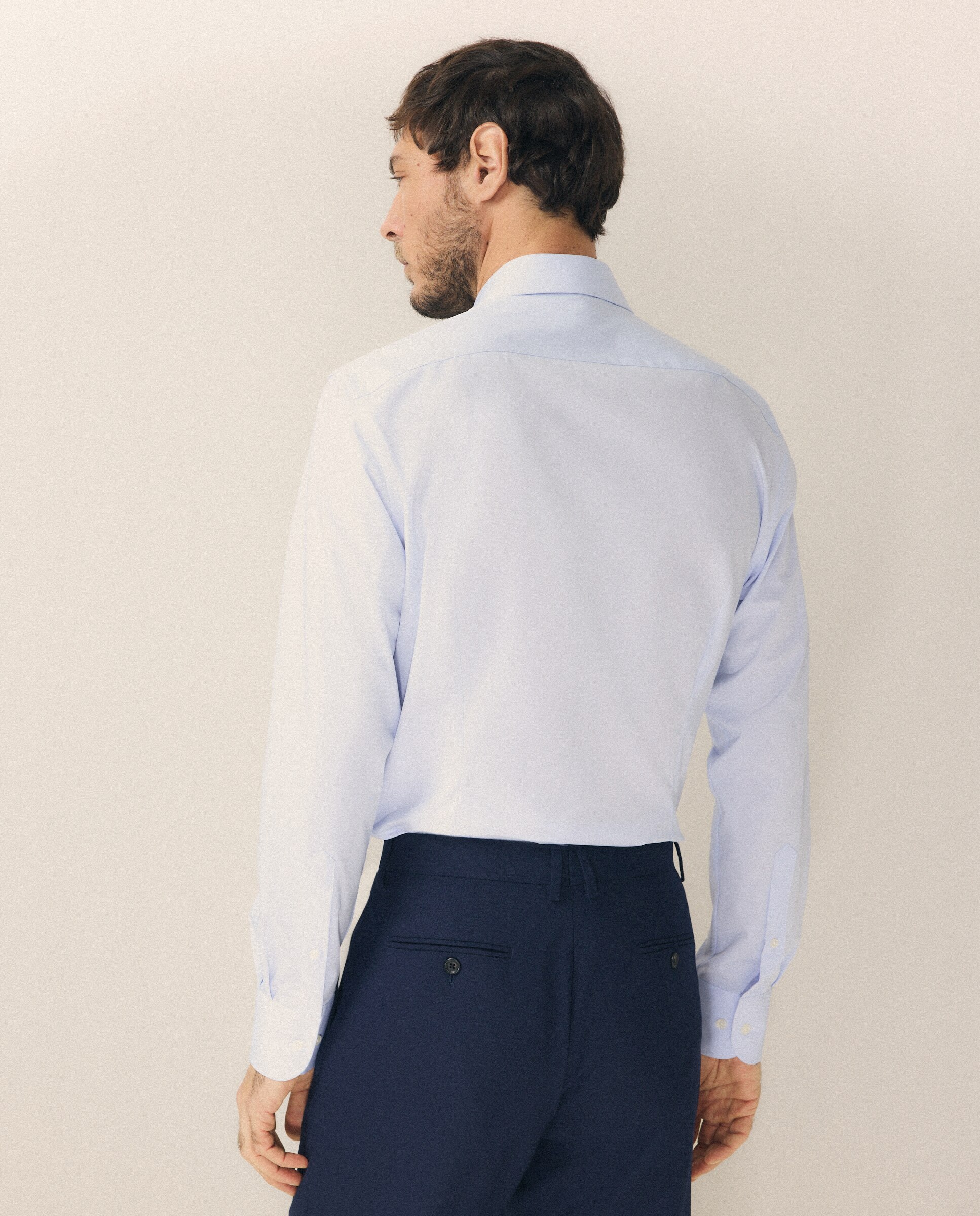Camisa vestir slim fit 90% algodón 10% elastano - Emidio Tucci - Azul Azul-3