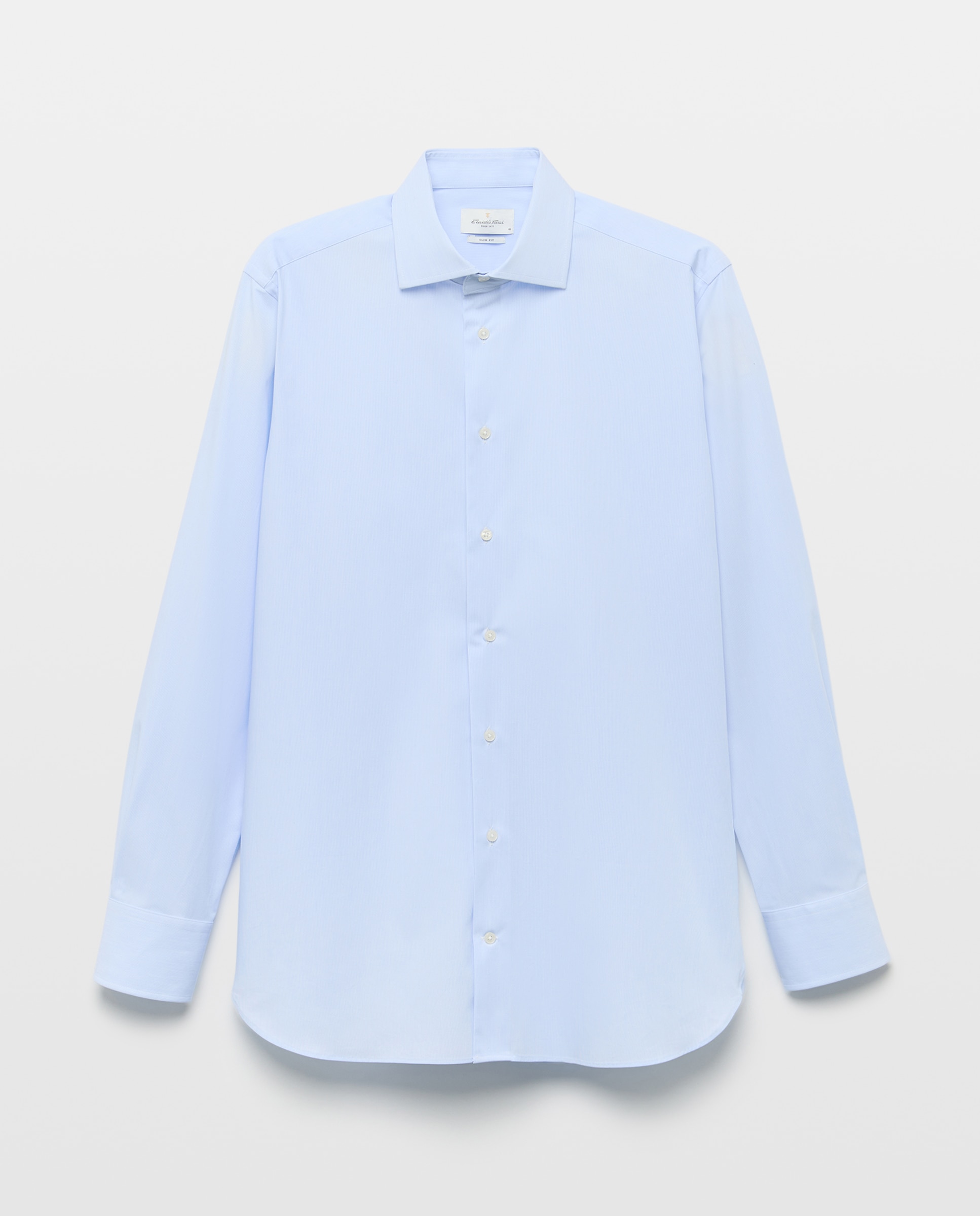 Camisa vestir slim fit 90% algodón 10% elastano - Emidio Tucci - Azul Azul-5