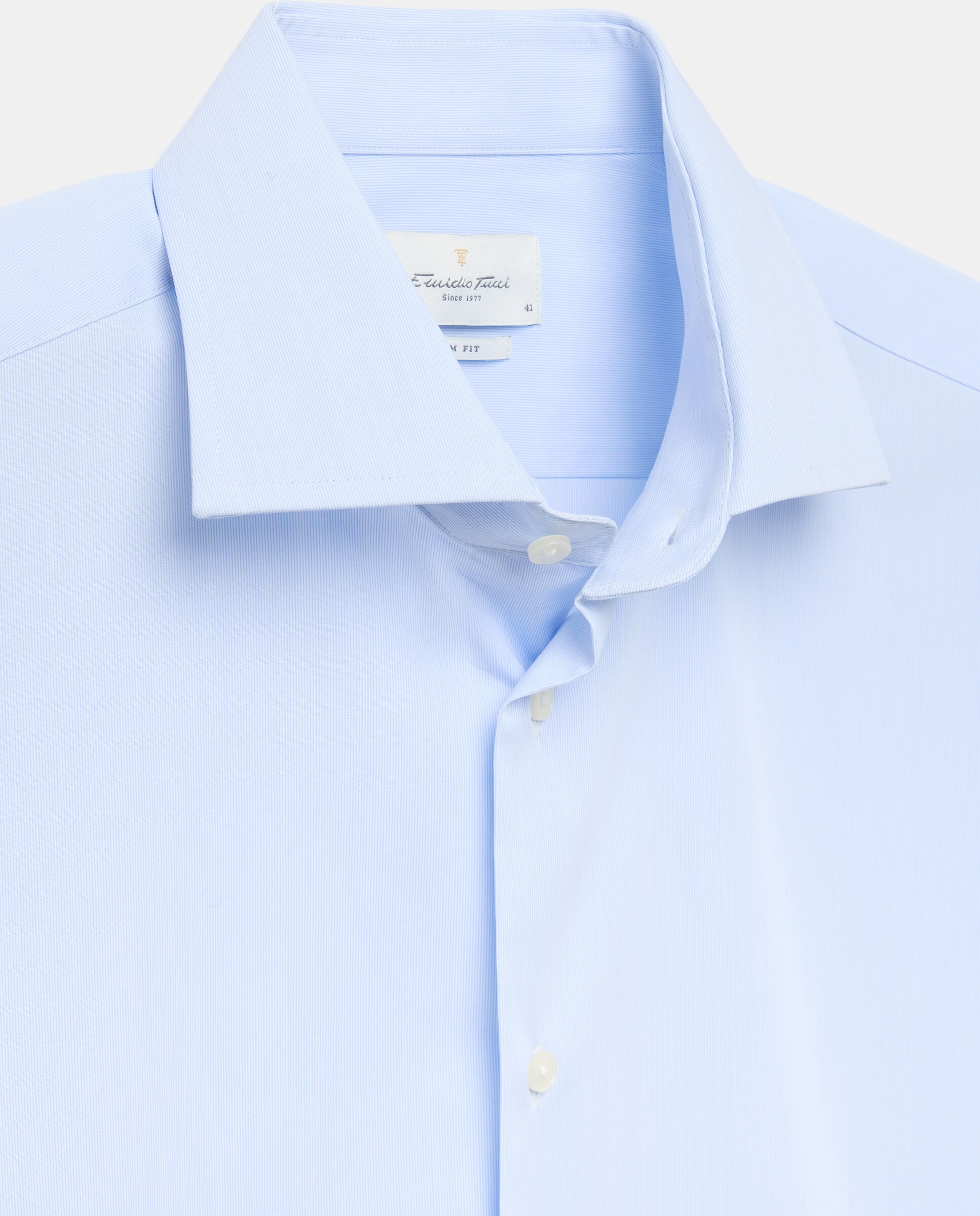 Camisa vestir slim fit 90% algodón 10% elastano - Emidio Tucci - Azul Azul-6
