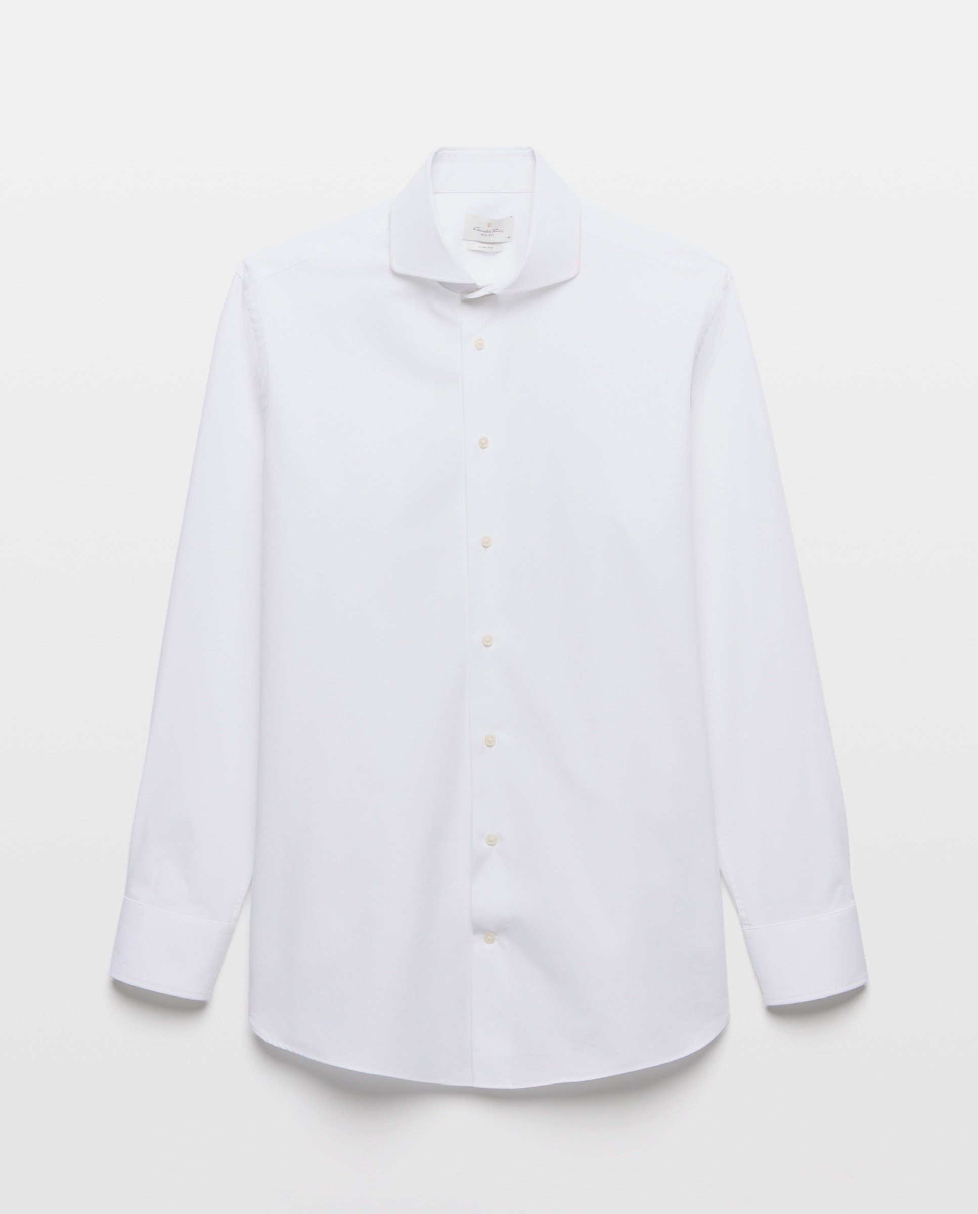 Camisa vestir slim fit 90% algodón 10% elastano - Emidio Tucci - Blanco Blanco-5