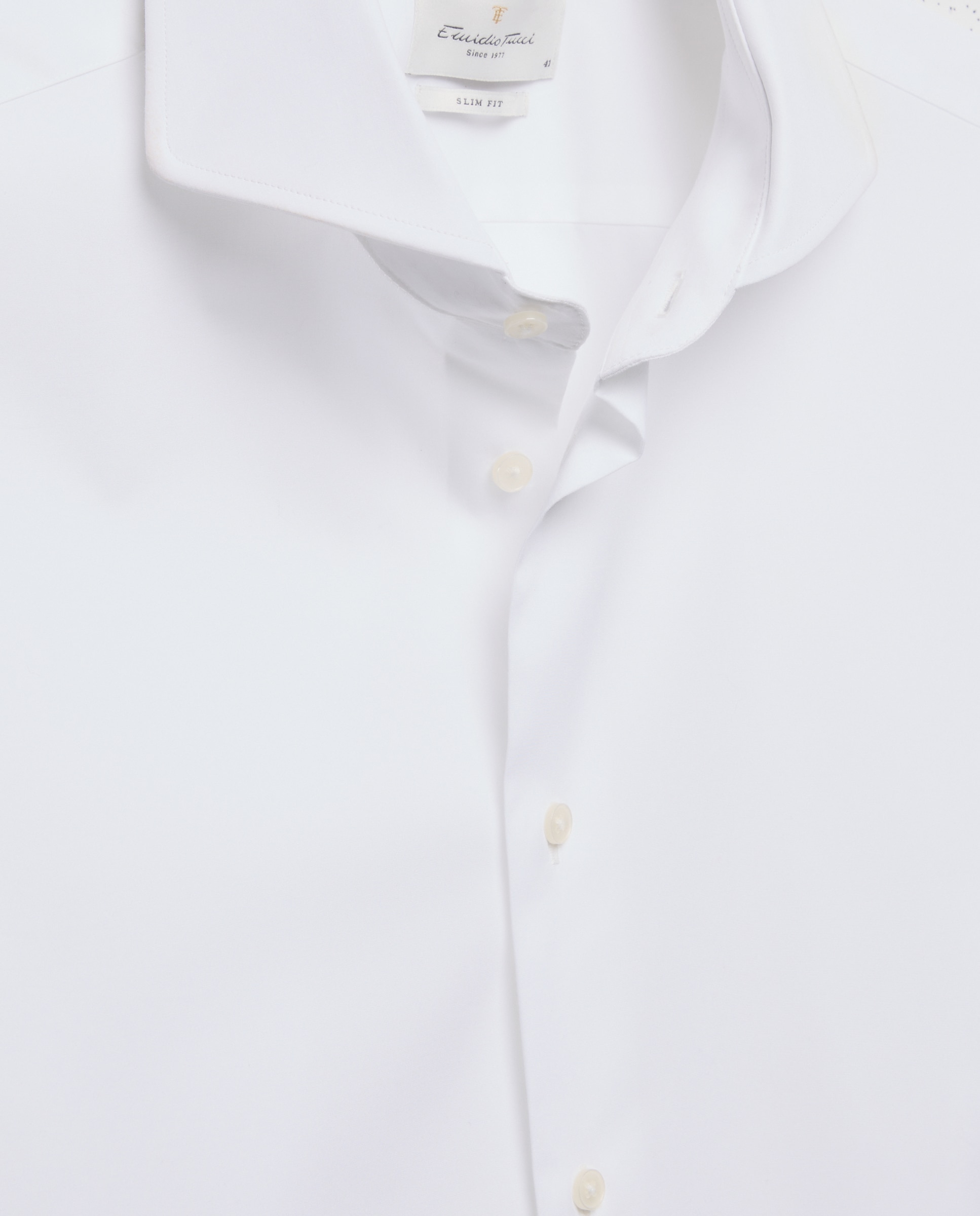 Camisa vestir slim fit 90% algodón 10% elastano - Emidio Tucci - Blanco Blanco-6