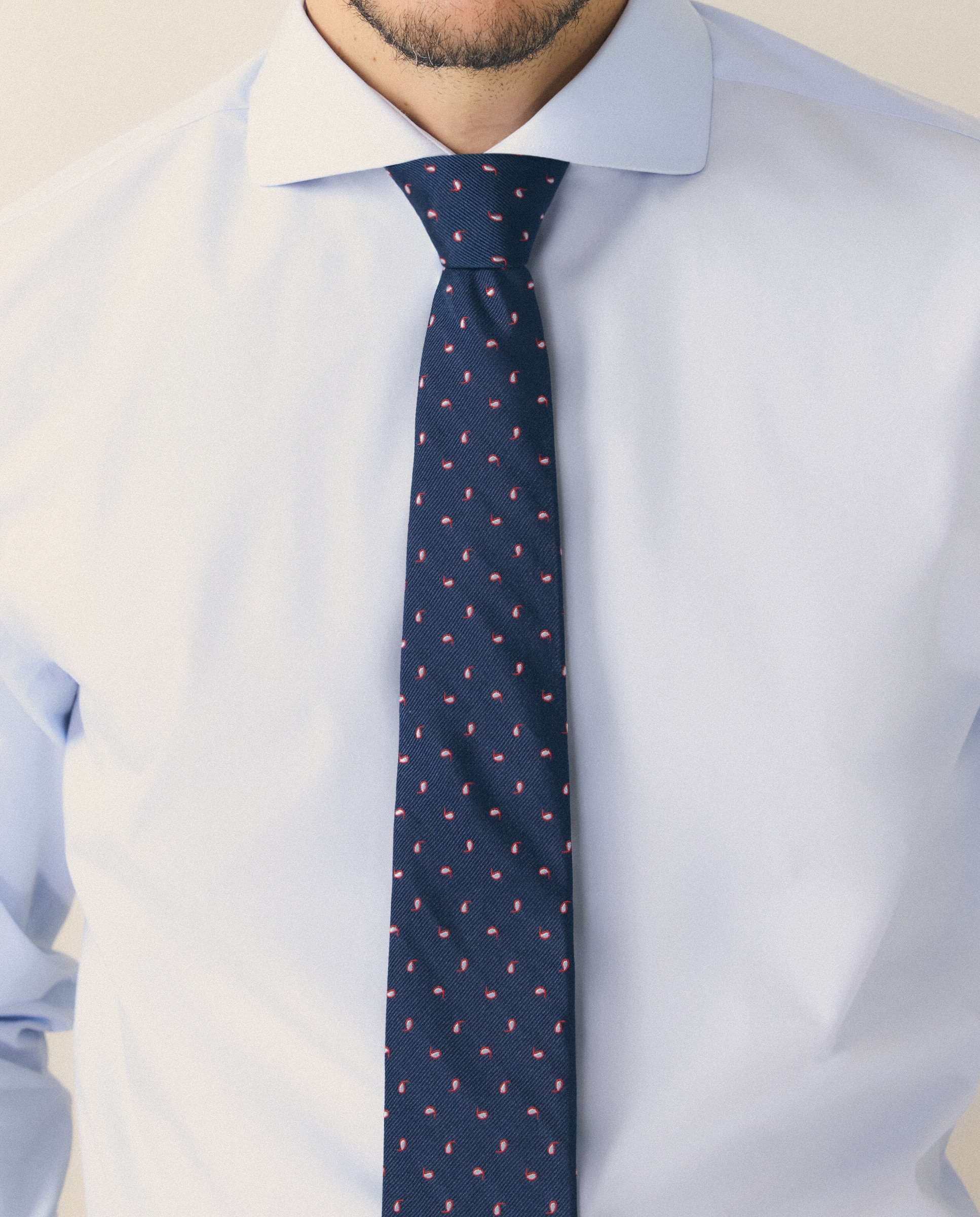 Camisa Clássica de Elastano com Manga Comprida Azul-4