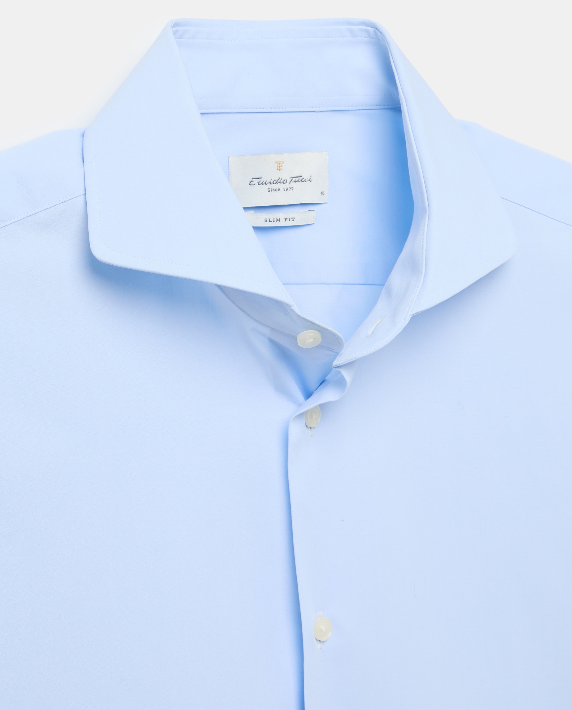 Camisa Clássica de Elastano com Manga Comprida Azul-6