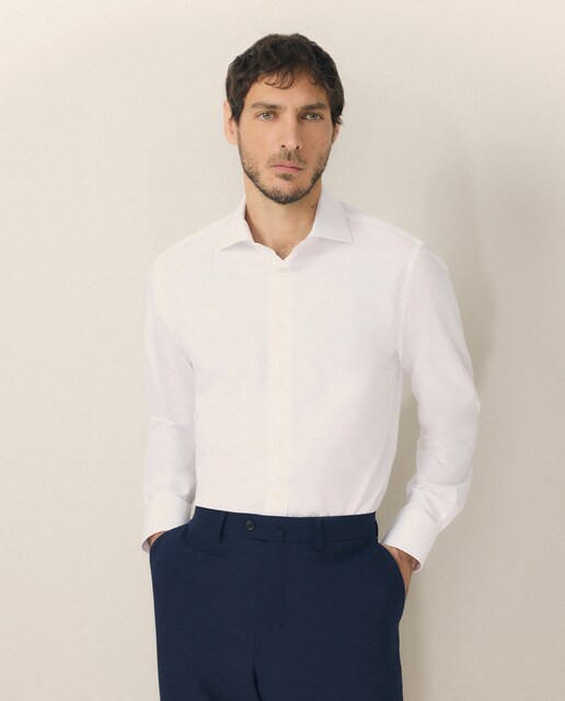 Camisa vestir hombre manga larga slim fit
