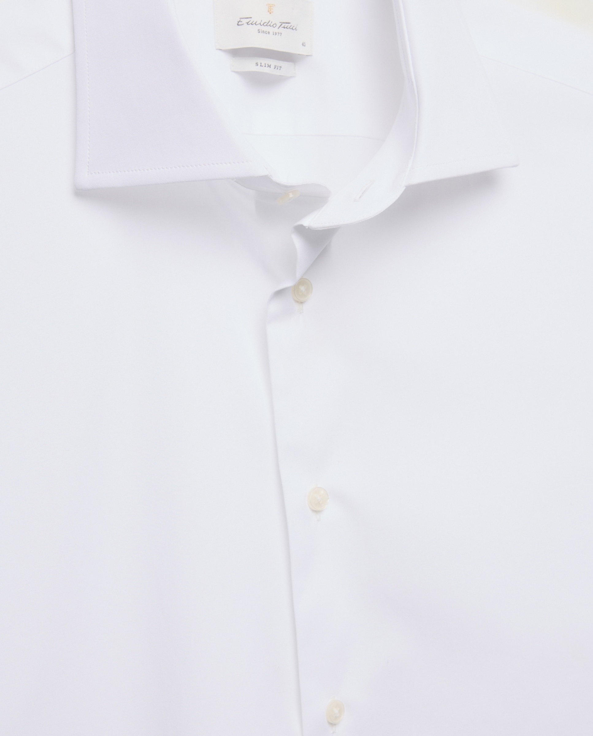 Camisa Clássica Slim Fit com Manga Comprida Branco-6