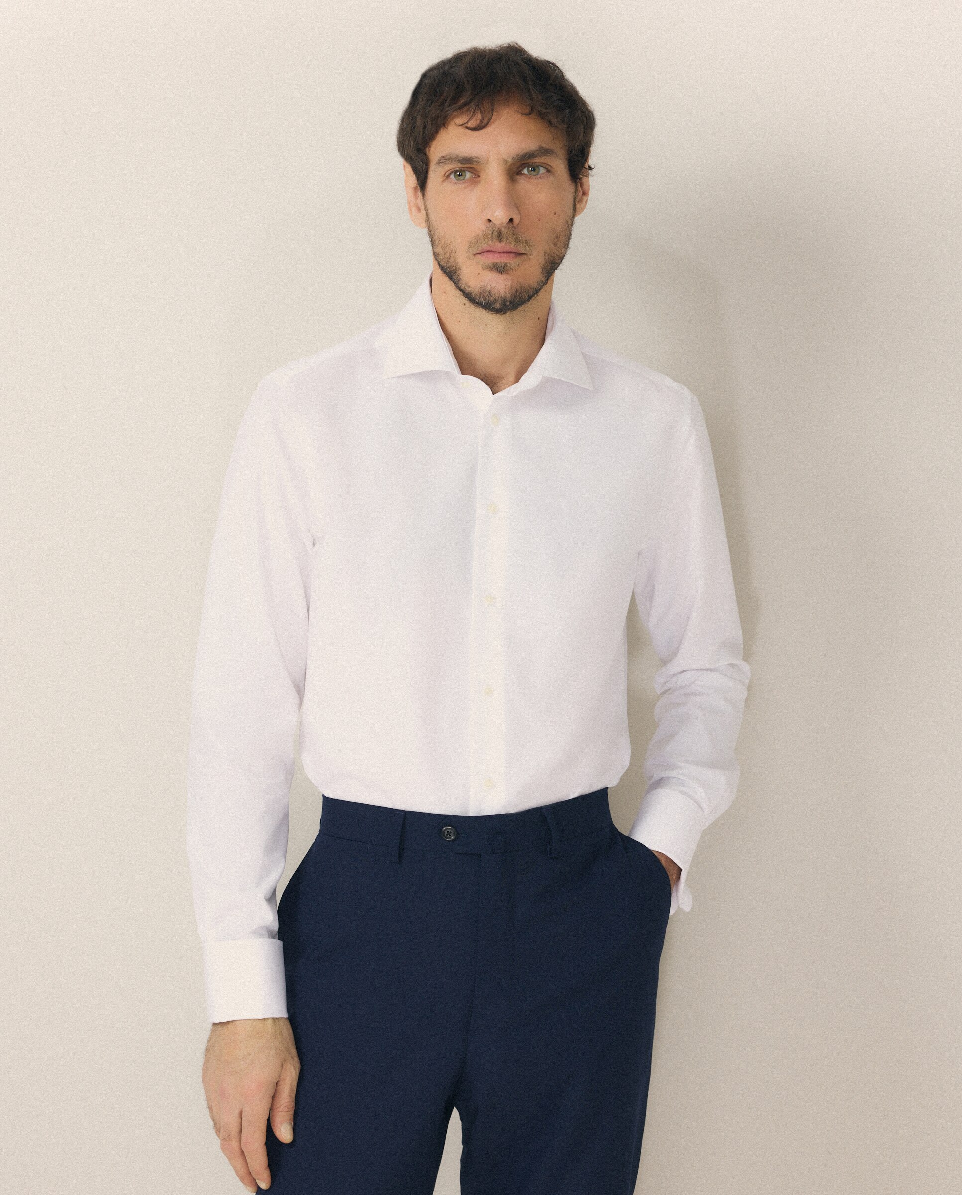 Imagen 0 de Camisa vestir non iron hombre m/l Blanco