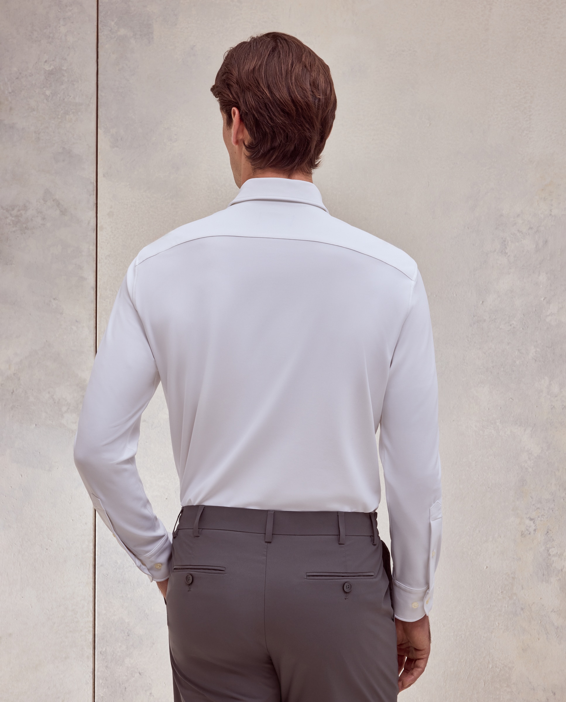 Camisa de vestir stretch slim fit. - Dustin - Blanco Blanco-3