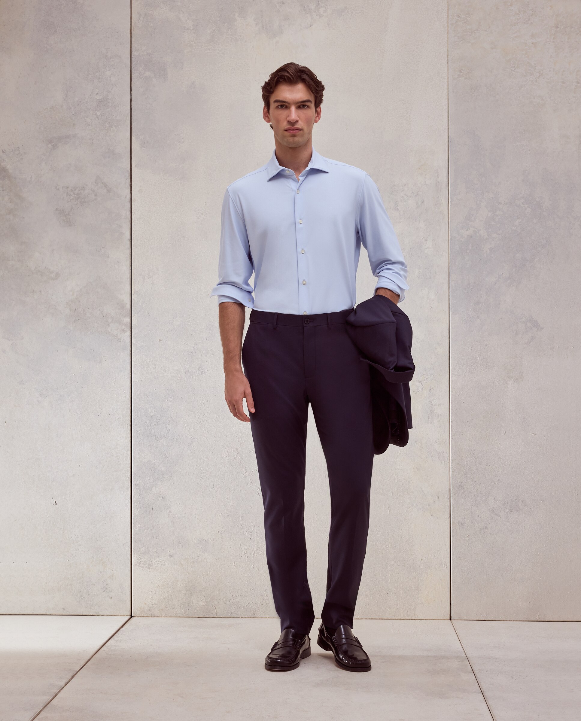 Camisa de vestir stretch slim fit. - Dustin - Azul claro Azul claro-2