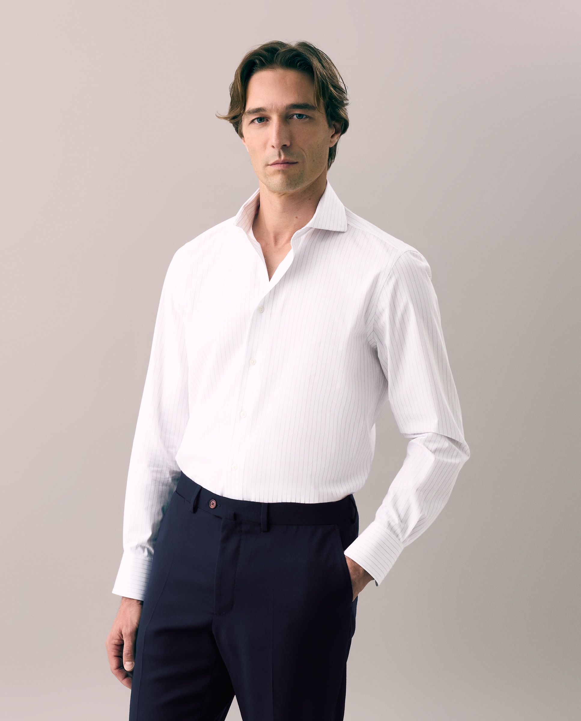 Imagem 0 de Camisa Clássica de Algodão Elastano com Manga Comprida