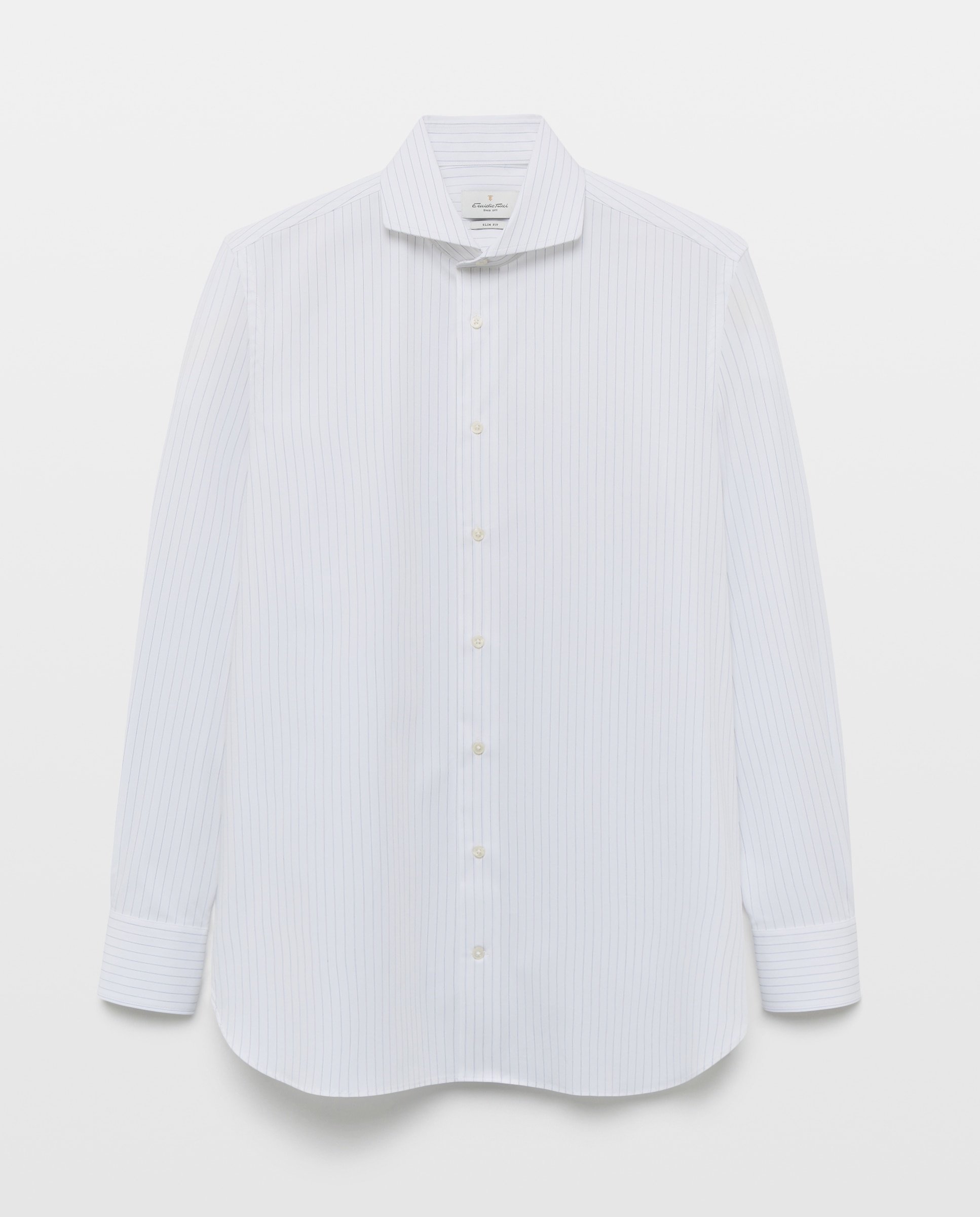 Camisa Clássica de Algodão Elastano com Manga Comprida Branco-5
