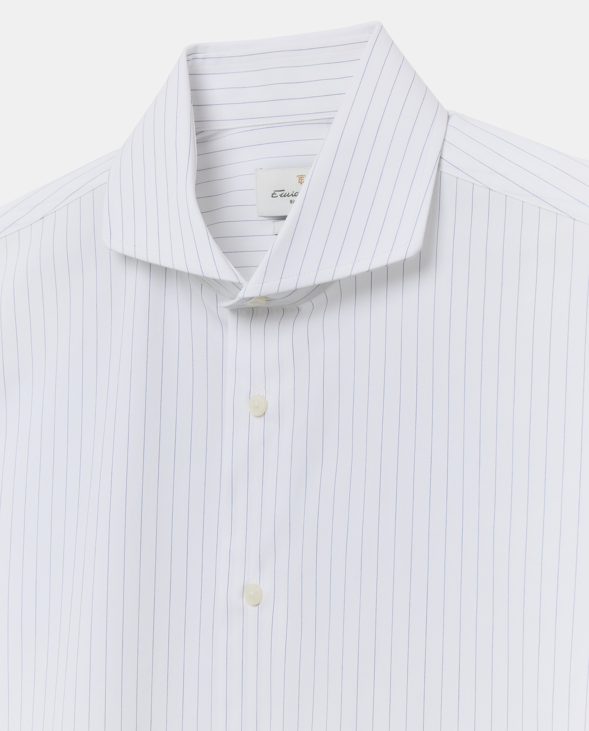 Camisa Clássica de Algodão Elastano com Manga Comprida Branco-6