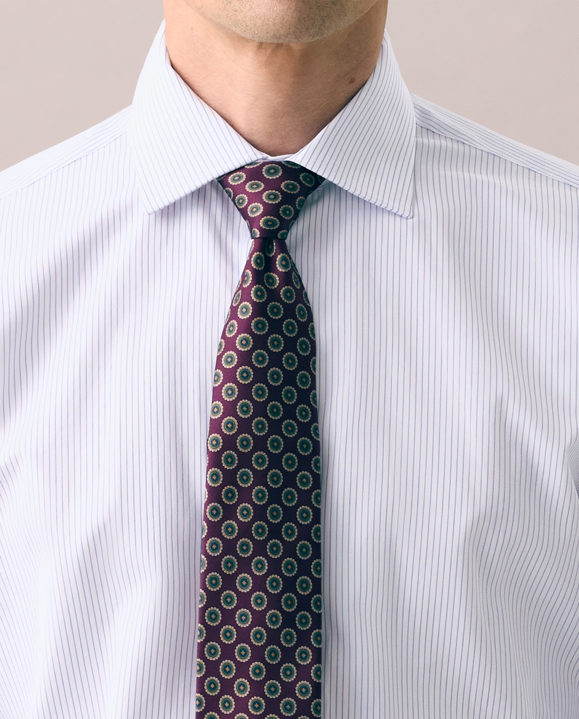 Camisa Formal de Algodão Egípcio com Manga Comprida Azul-4