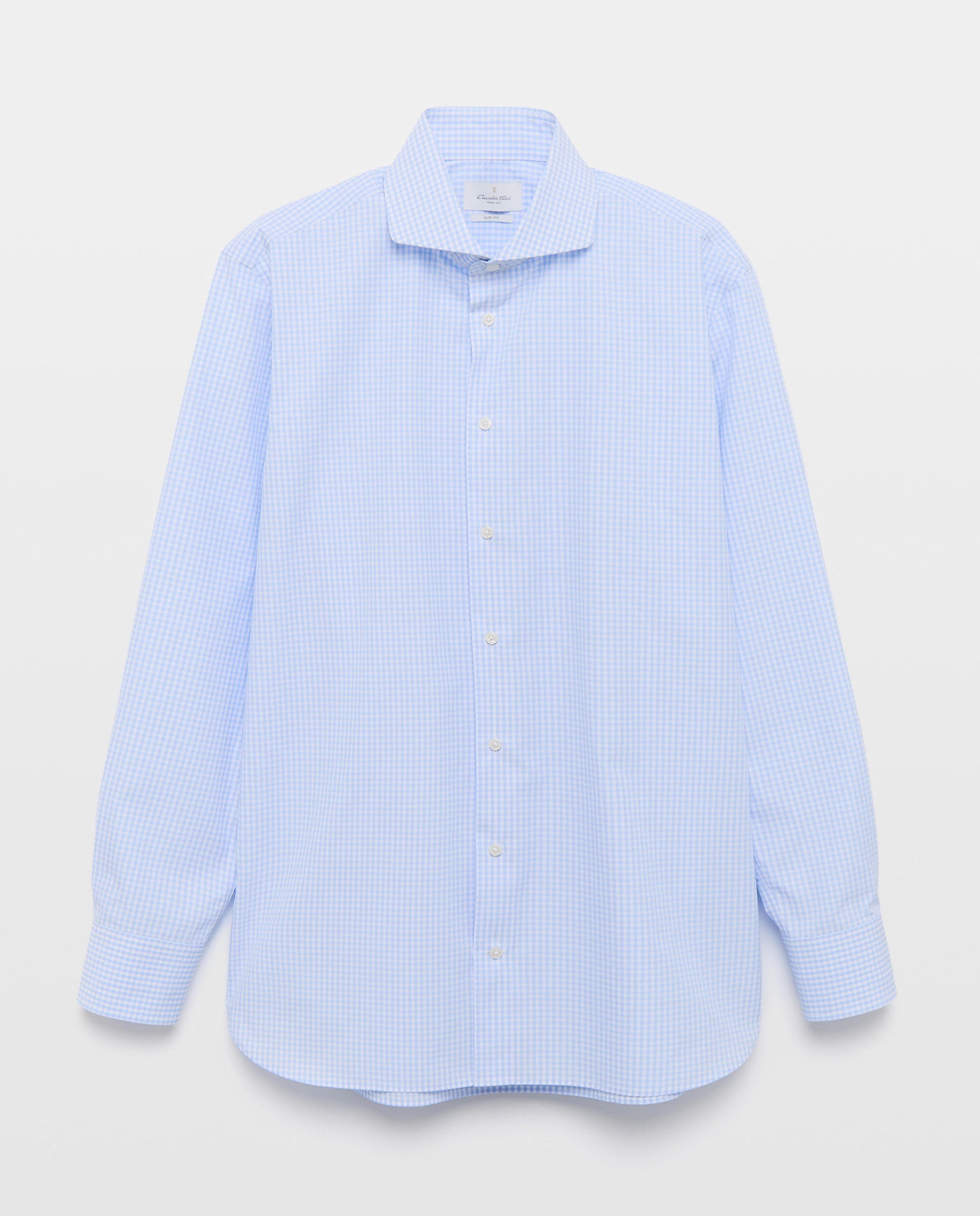 Camisa Clássica Non Iron com Manga Comprida Azul-4