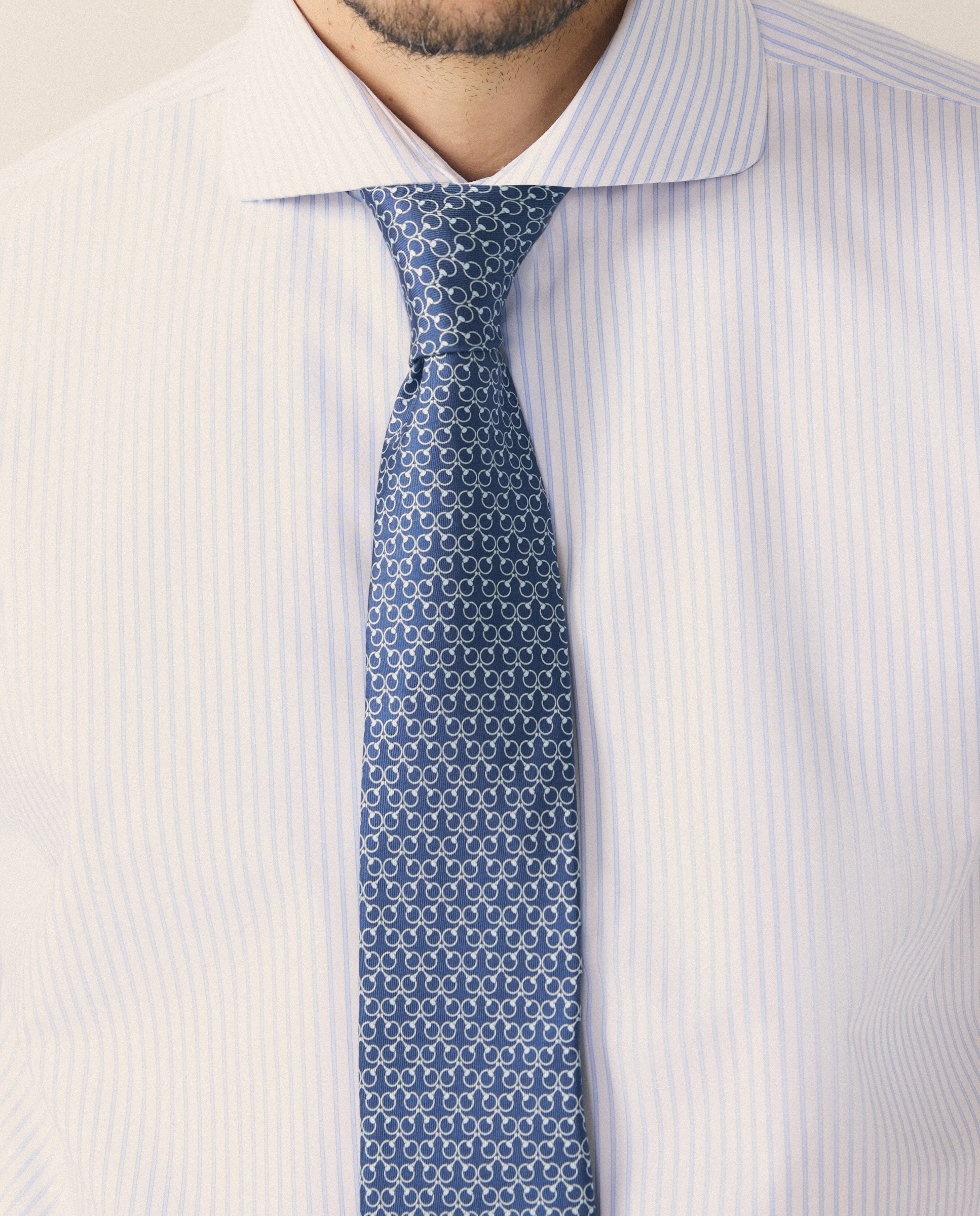Camisa Clássica Non Iron com Manga Comprida Azul-4