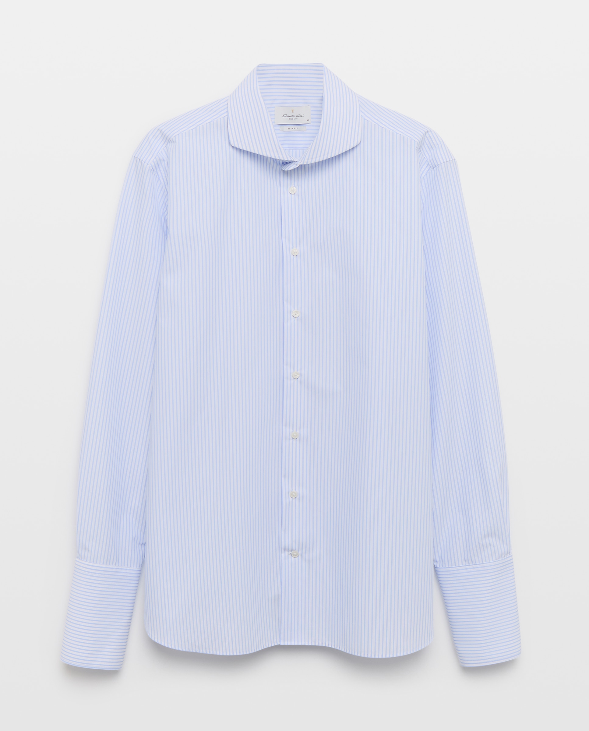 Camisa Clássica Non Iron com Manga Comprida Azul-5