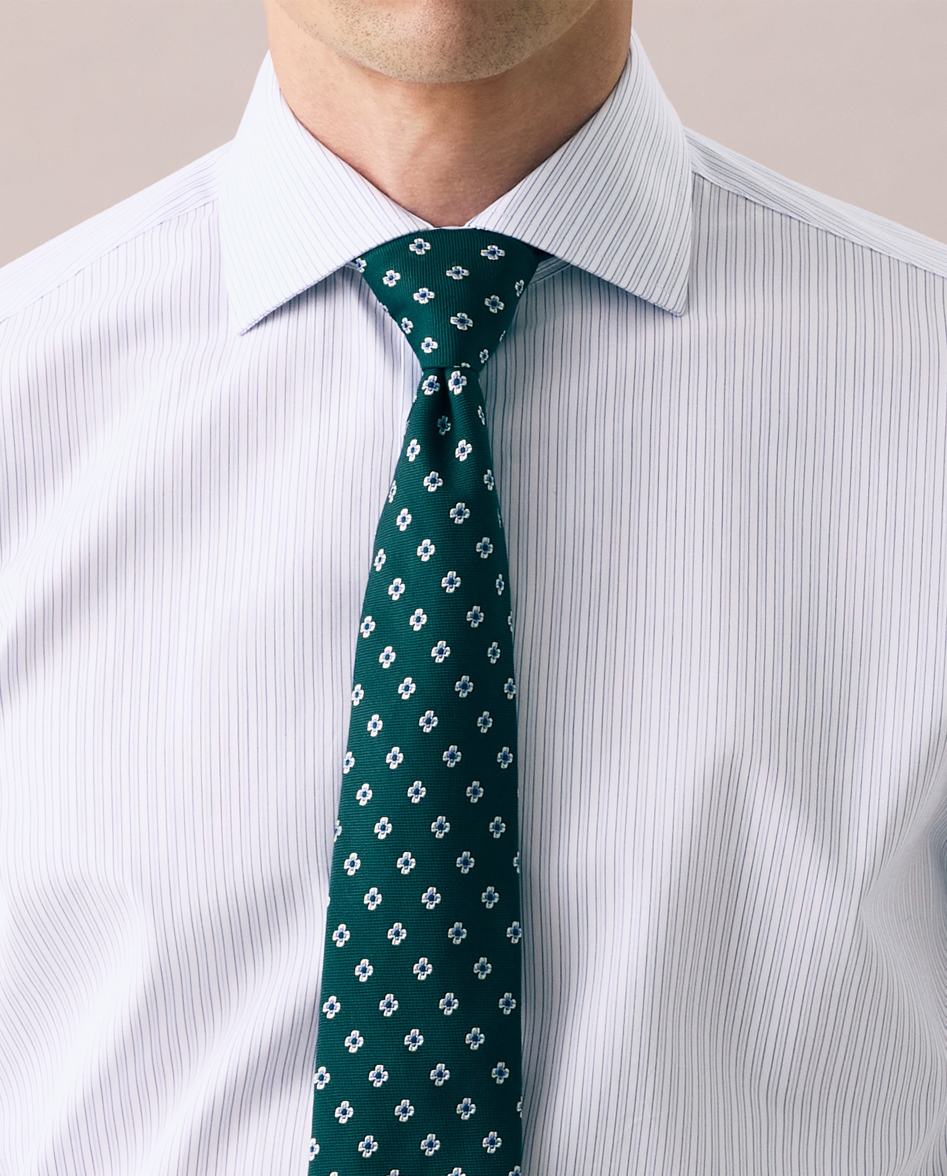 Camisa Formal de Algodão Egípcio com Manga Comprida Azul-4