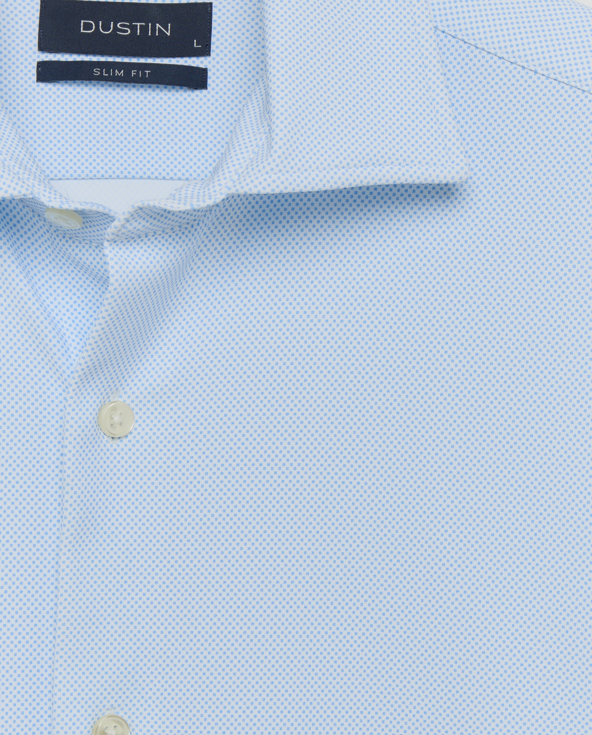 Camisa slim fit con tejido stretch estampada de hombre - Dustin - Azul Azul-5