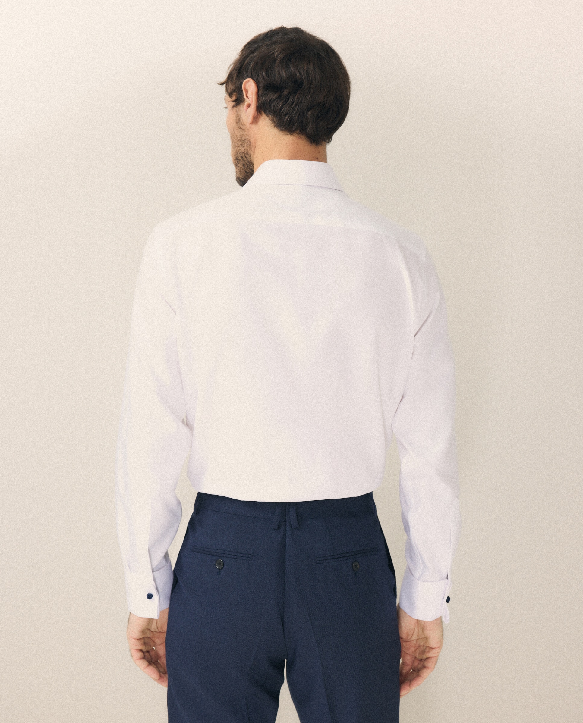 Camisa de hombre vestir non iron regular fit - Emidio Tucci - Blanco Blanco-3