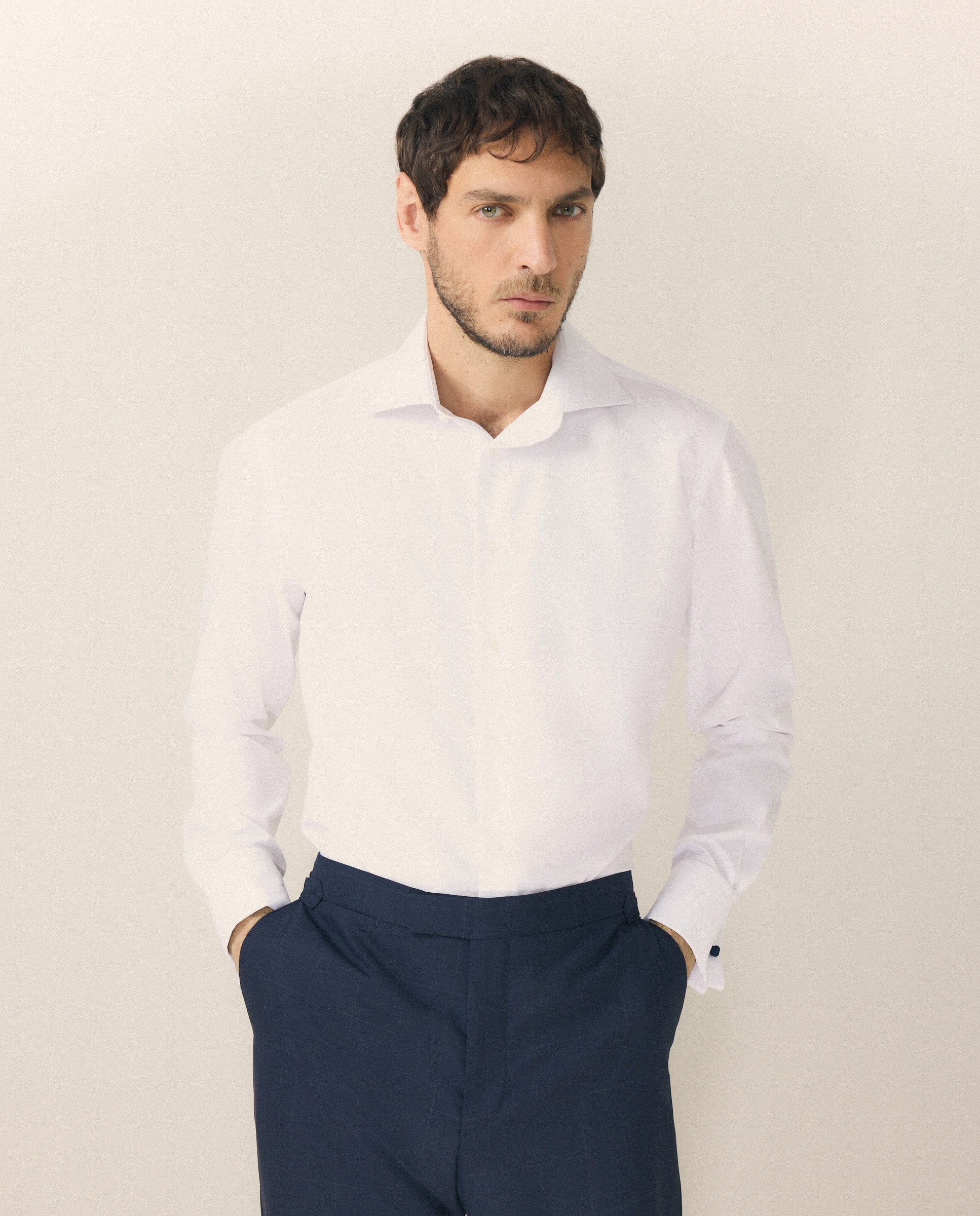 Camisa Formal de Manga Comprida Branco-1