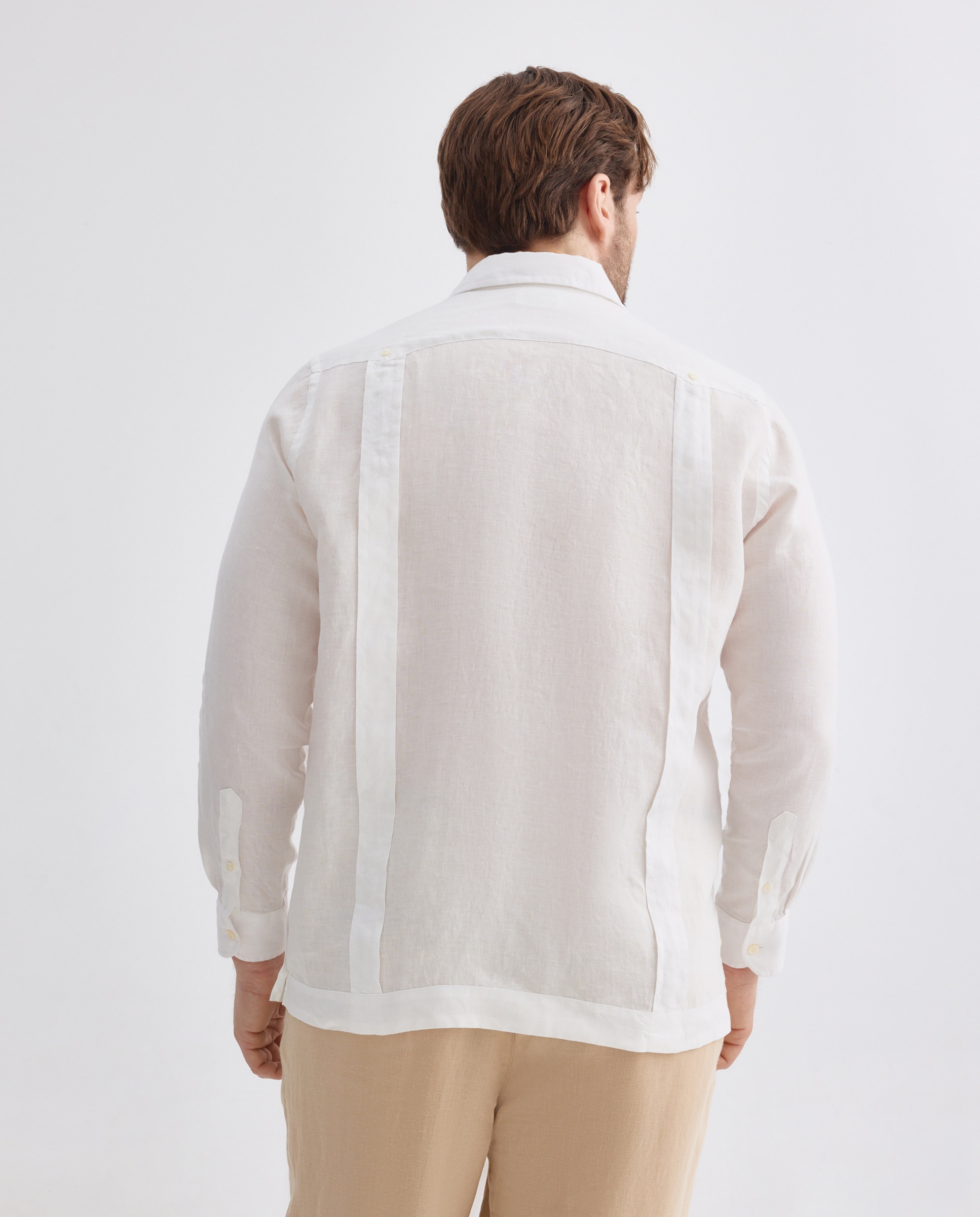 Camisa Guayabera de Linho Branco-3
