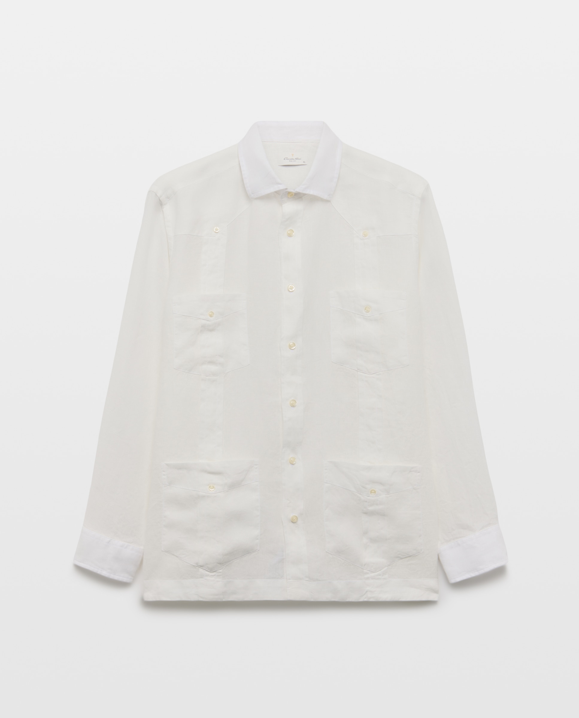 Camisa Guayabera de Linho Branco-4