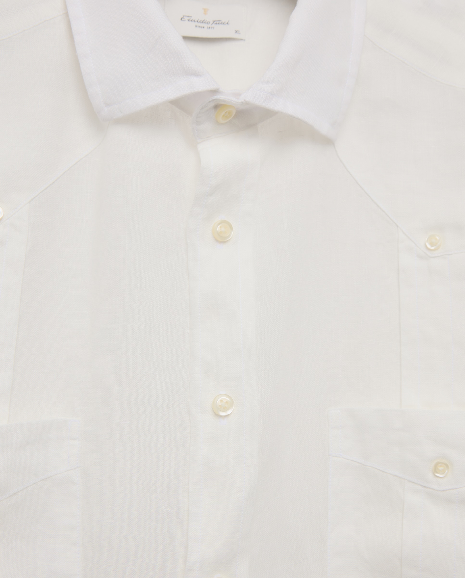 Camisa Guayabera de Linho Branco-5